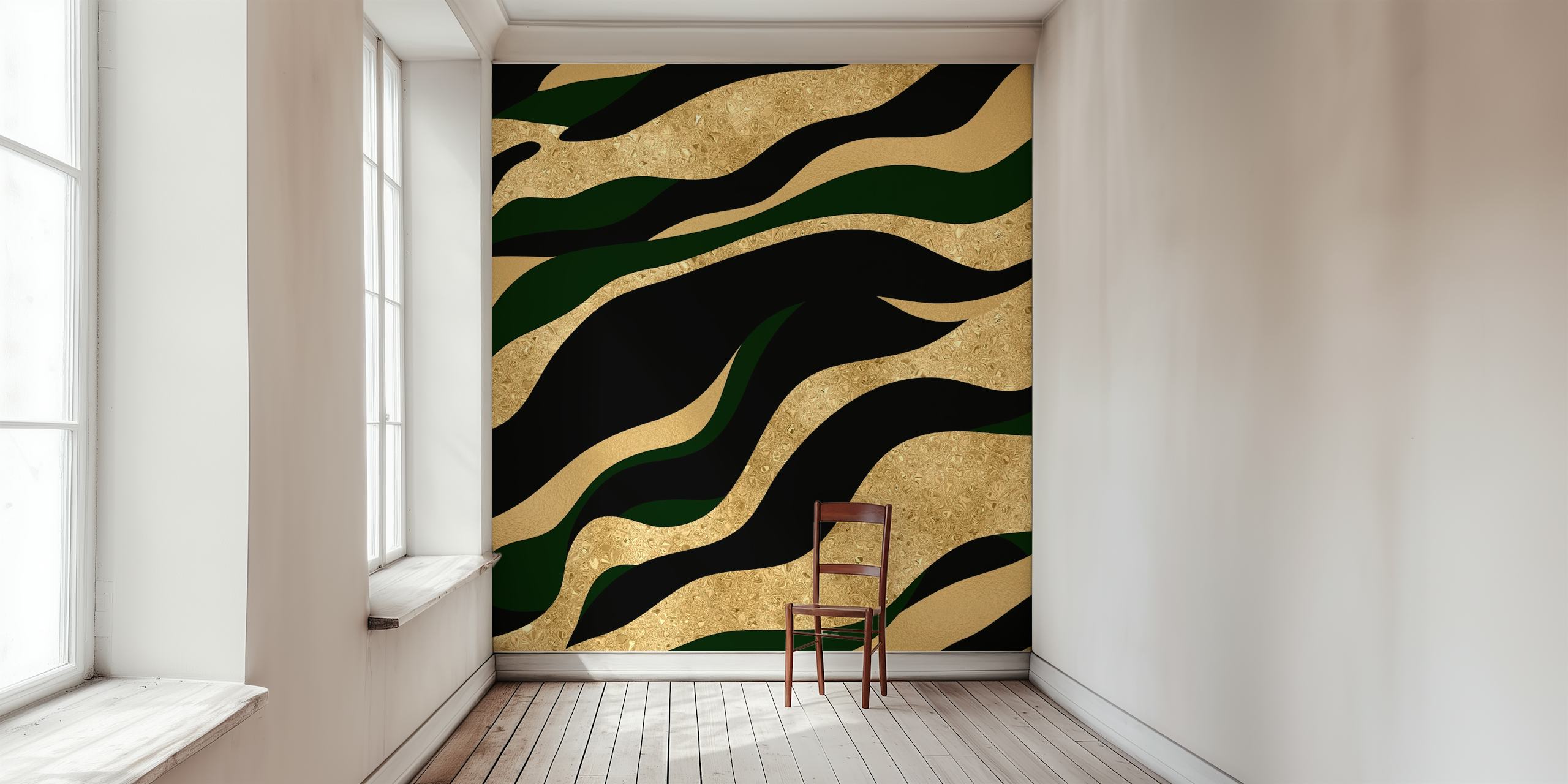 Elegant gyllen marmor bølgemønster