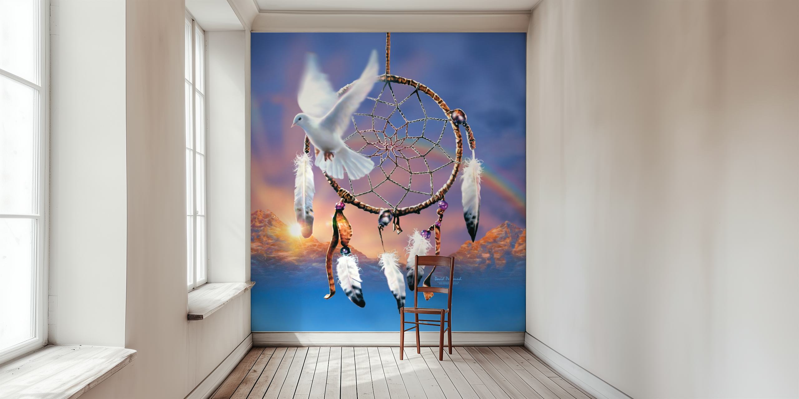 Dream Catcher Dove wallpaper in a room