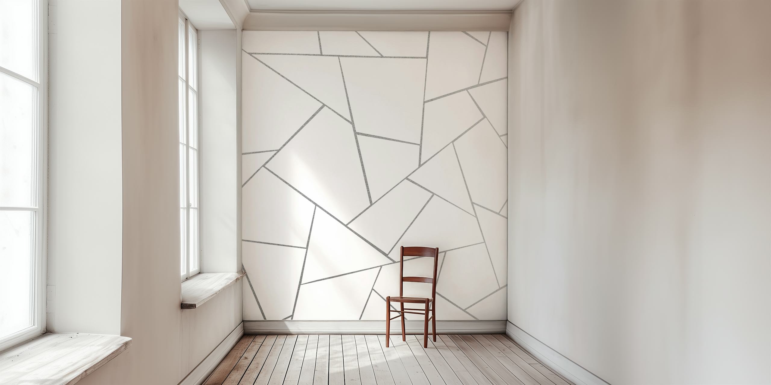 Geometric pattern in silver and gray tones wallpaper