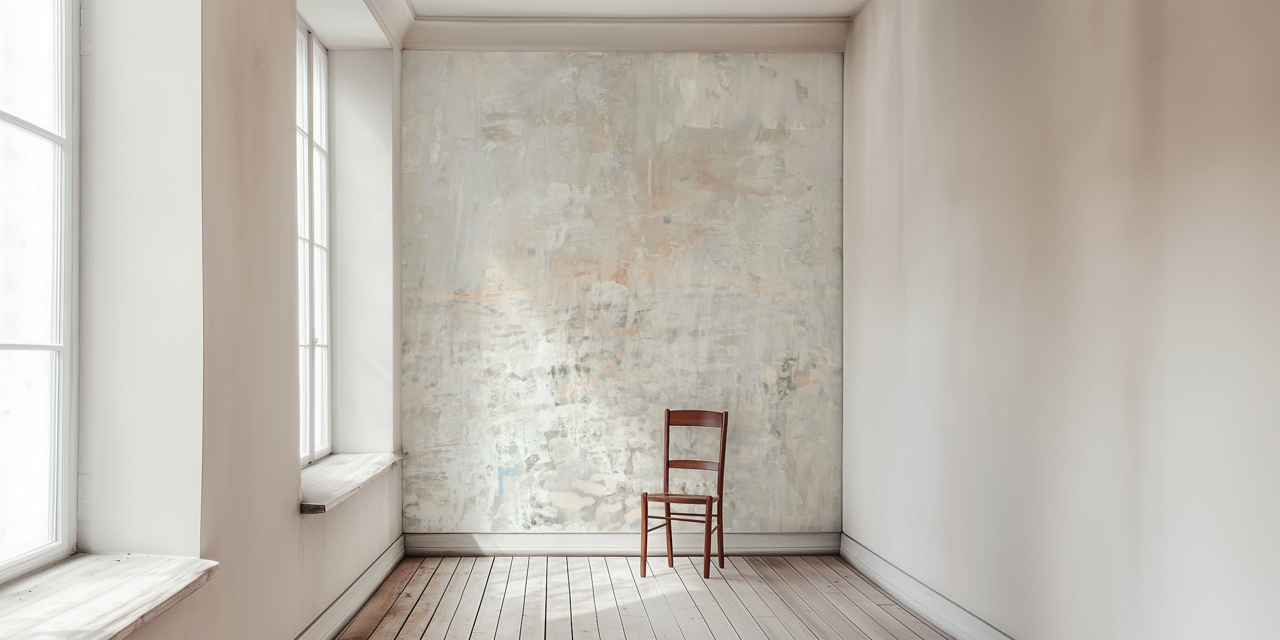 Soft Grey Texture tapet utställd i ett rum