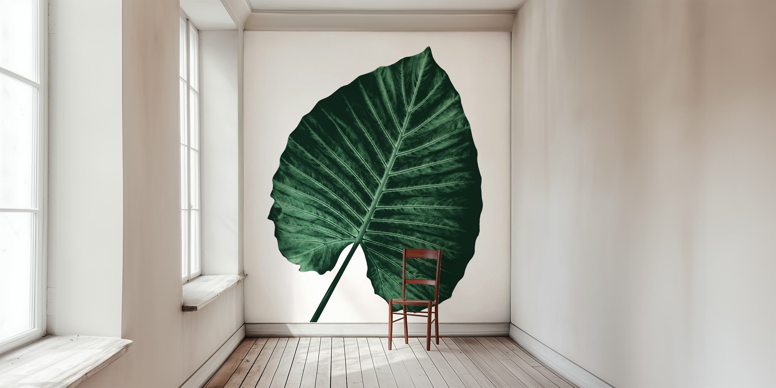 Love Leaves Evergreen wallpaper in a room