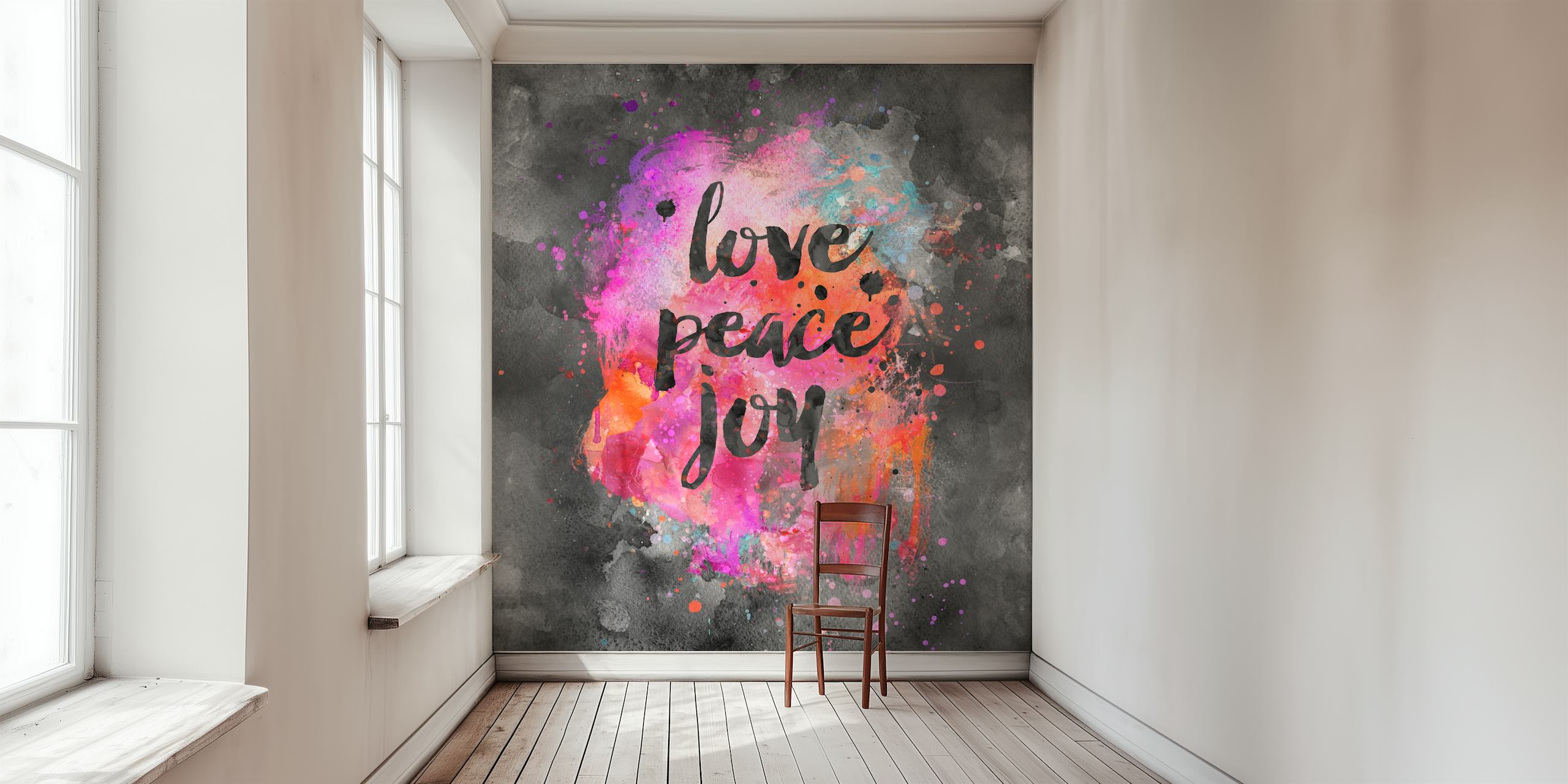Love Peace Joy Typography ταπετσαρία σε δωμάτιο