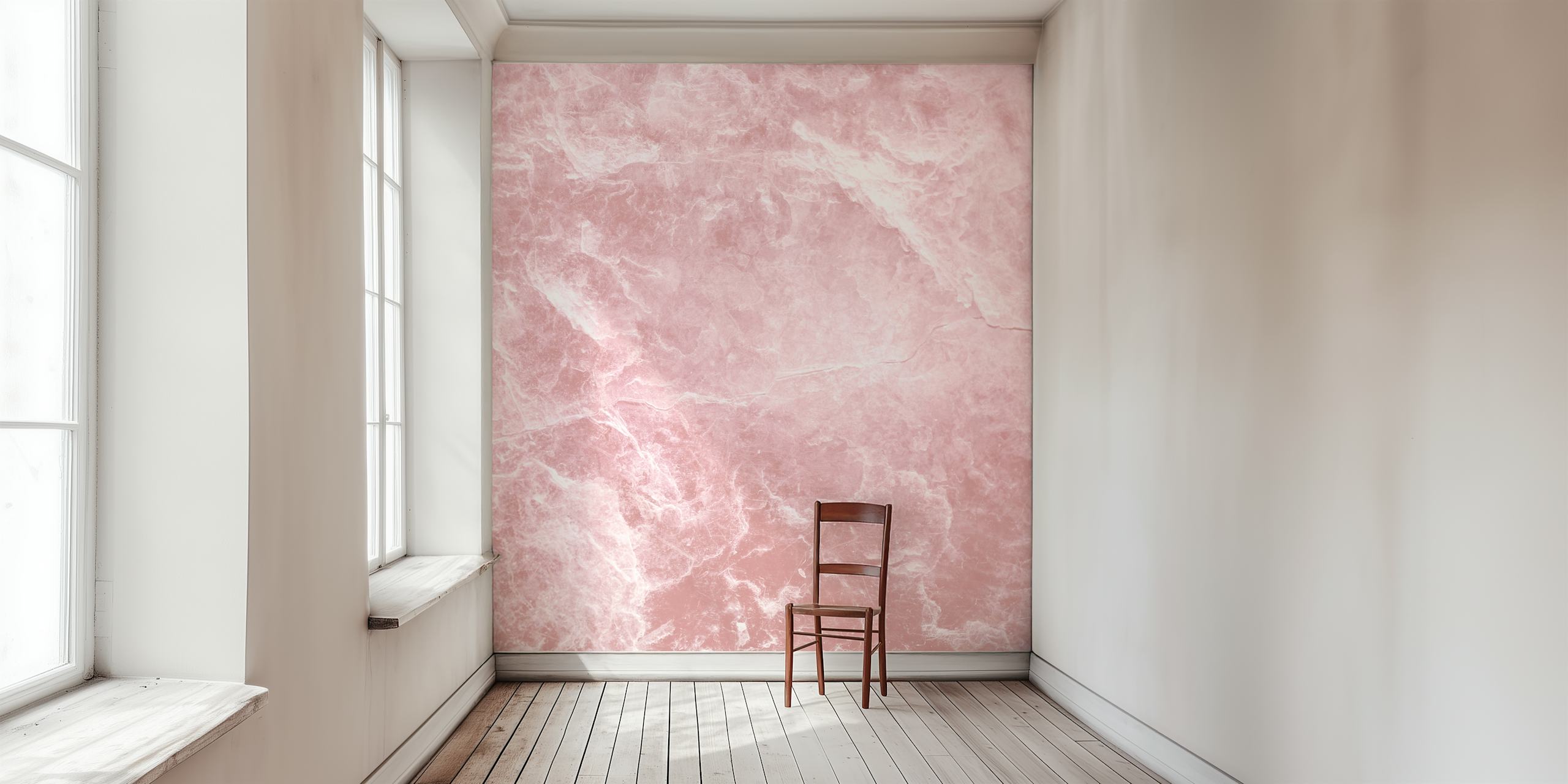 Fotomural con textura de mármol rosa rubor para una decoración interior tranquila.