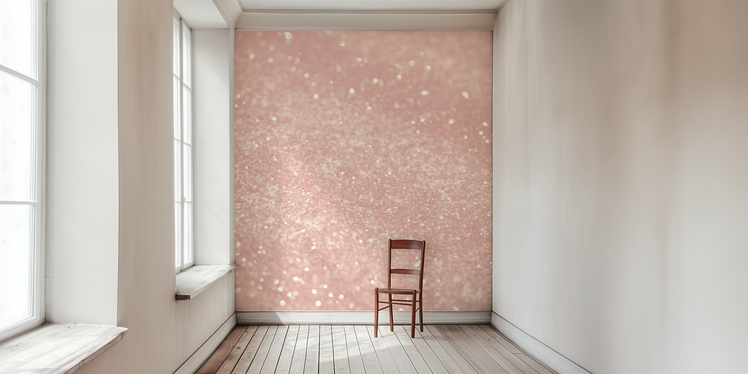 Blush pink glitter textured wallpaper design