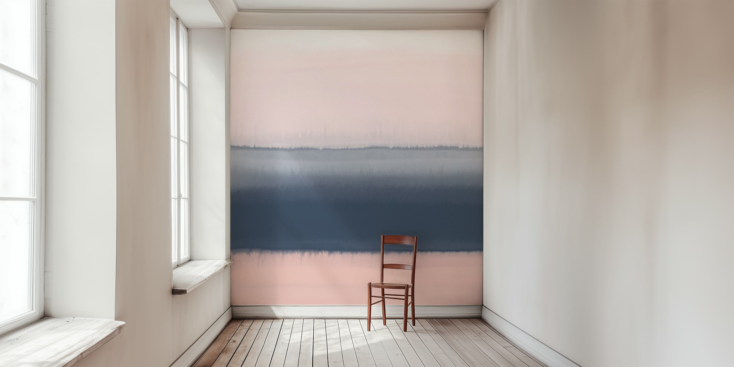 Pastel pink and navy blue ombre wallpaper pattern