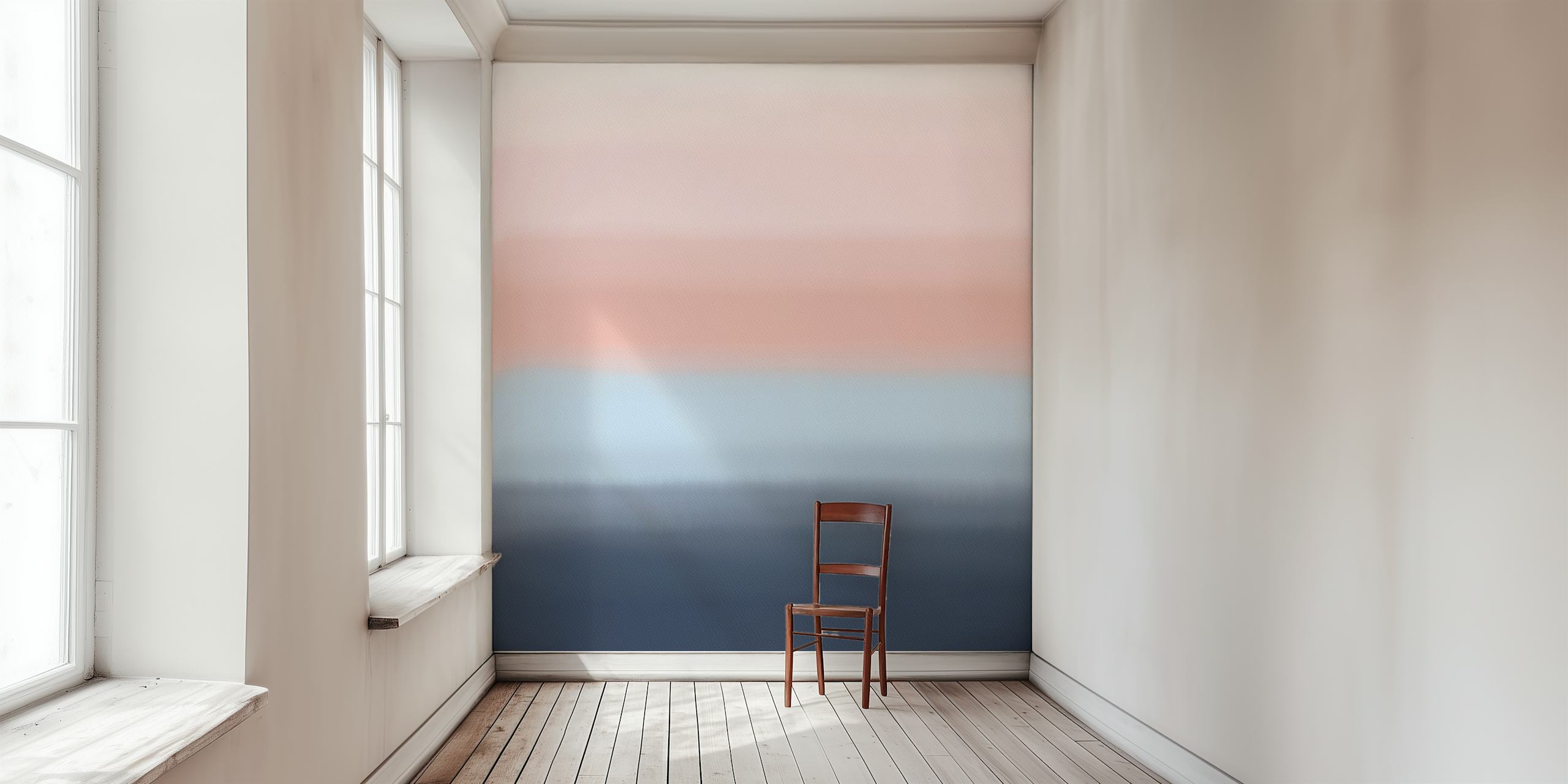 Ταπετσαρία ombre ακουαρέλα Pink blue σε ένα δωμάτιο