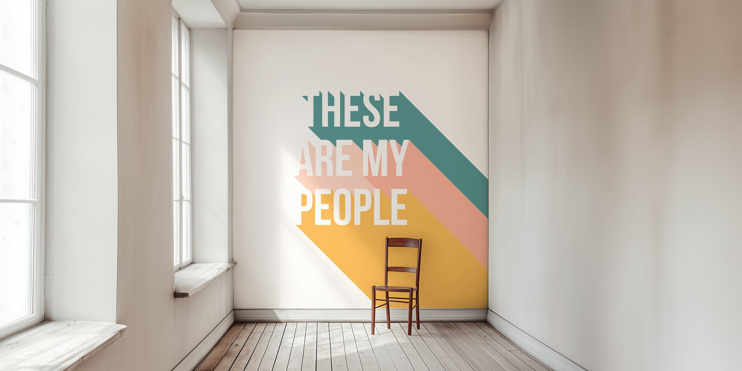 Colorful text wallpaper with geometric stripes and quotes