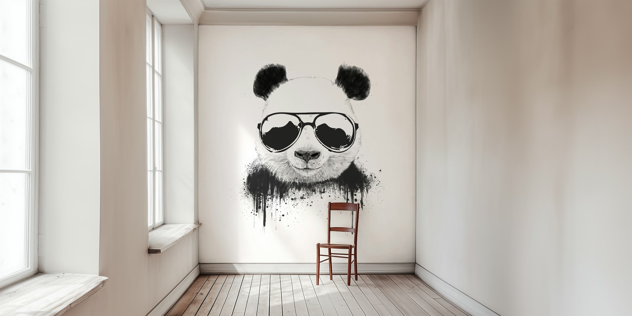 Fototapeta Černobílá panda se slunečními brýlemi