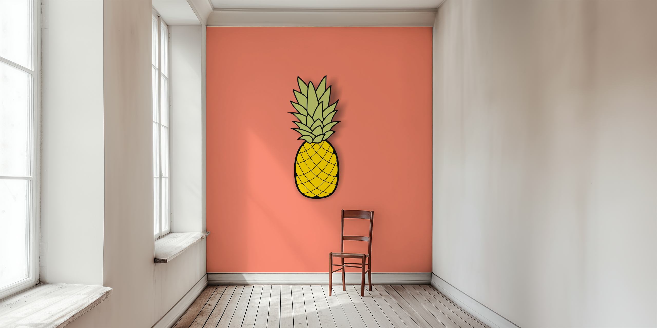Design Coral Orange Yellow Pineapple