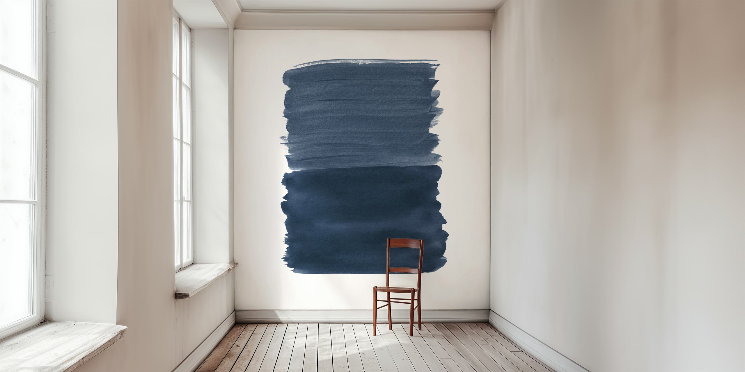 Tapeta Blue Abstract Minimalism w pokoju