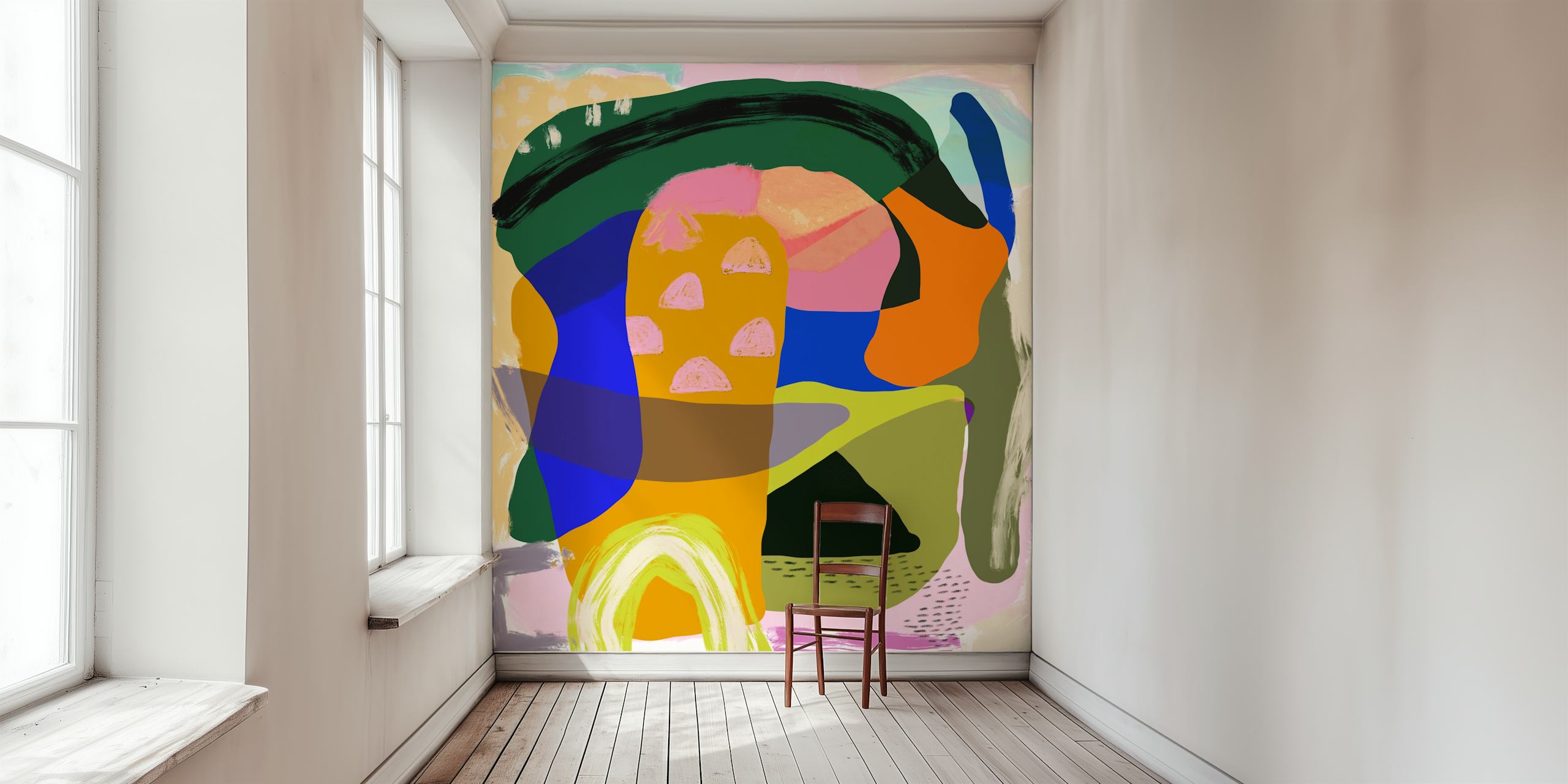 Abstract Cityscape Painting en una habitación