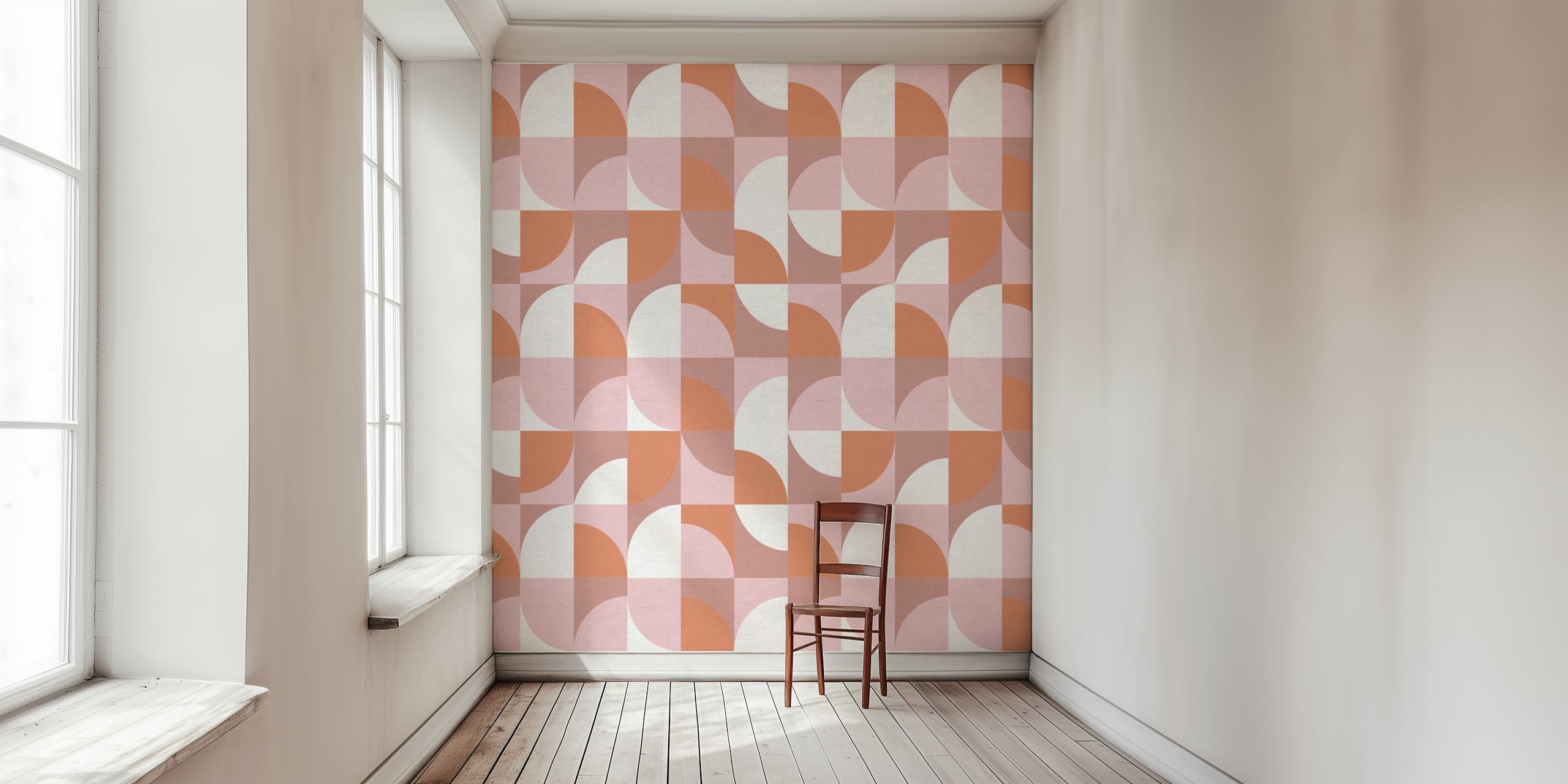 Baked Earth Geometry wallpaper in a room setting