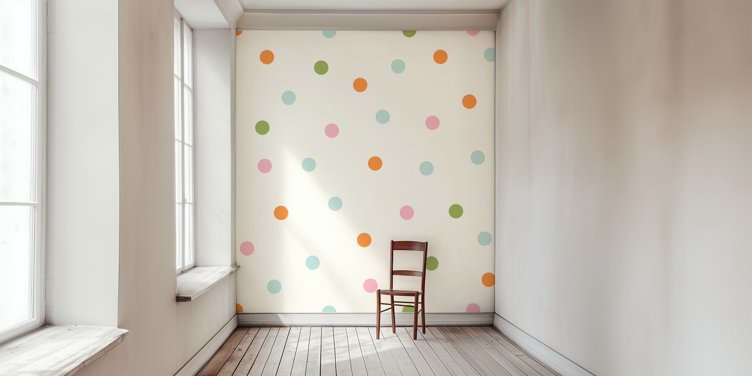 Dots Pastels papier peint dans un cadre de pièce