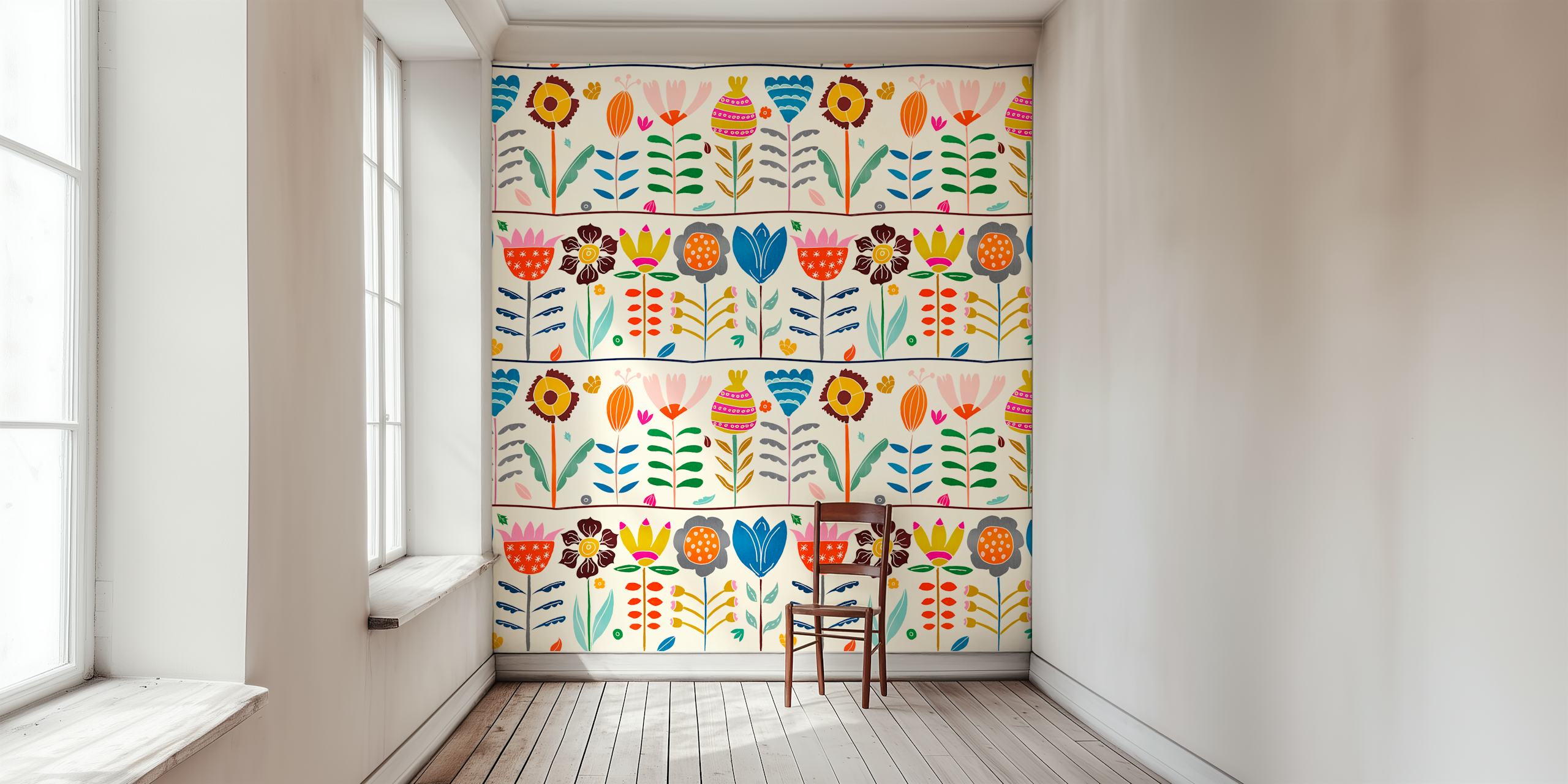 Ταπετσαρία Bountiful Scandinavian Garden σε ένα δωμάτιο
