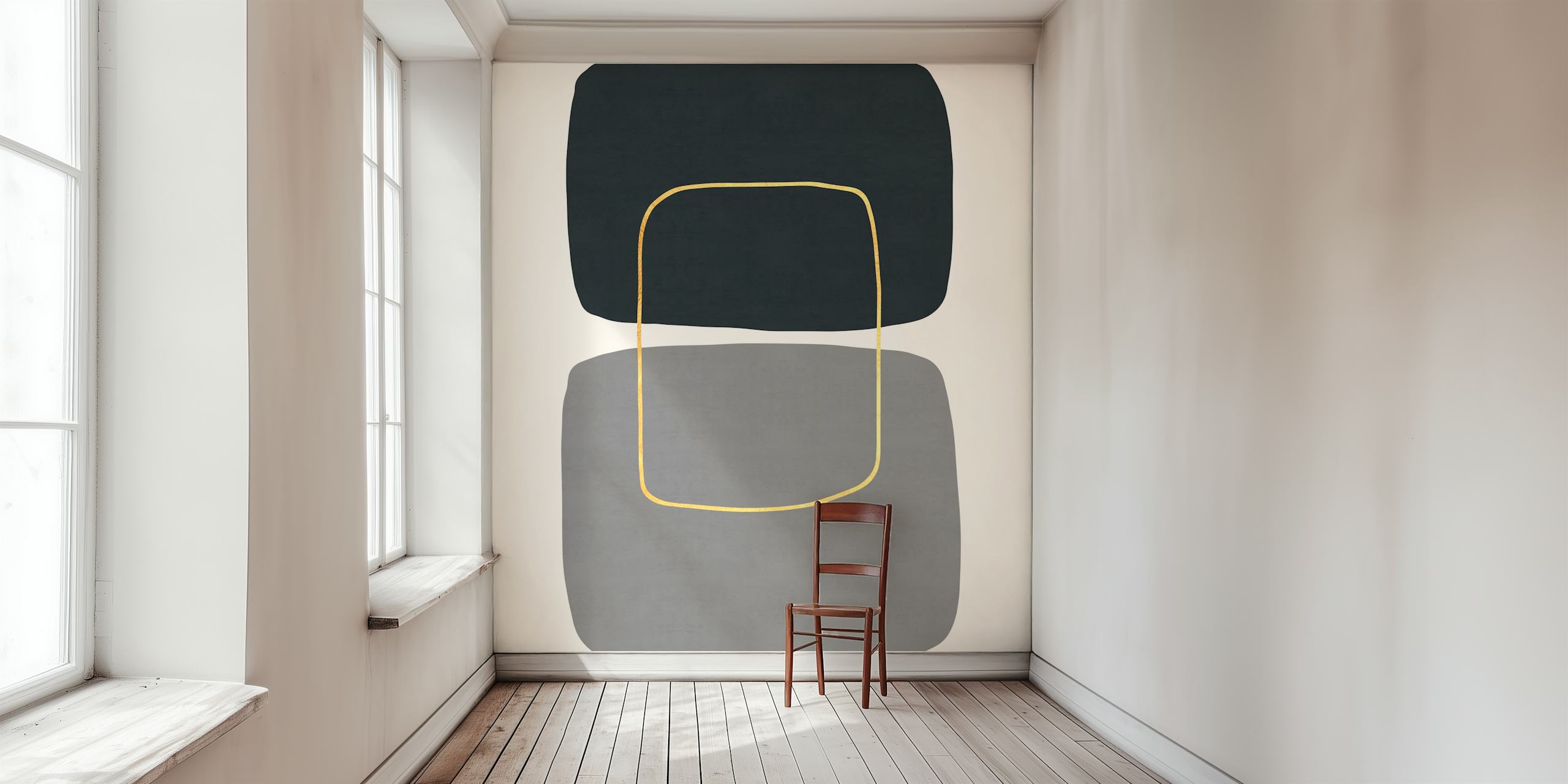 Papel pintado Abstract shapes exhibido en una habitación