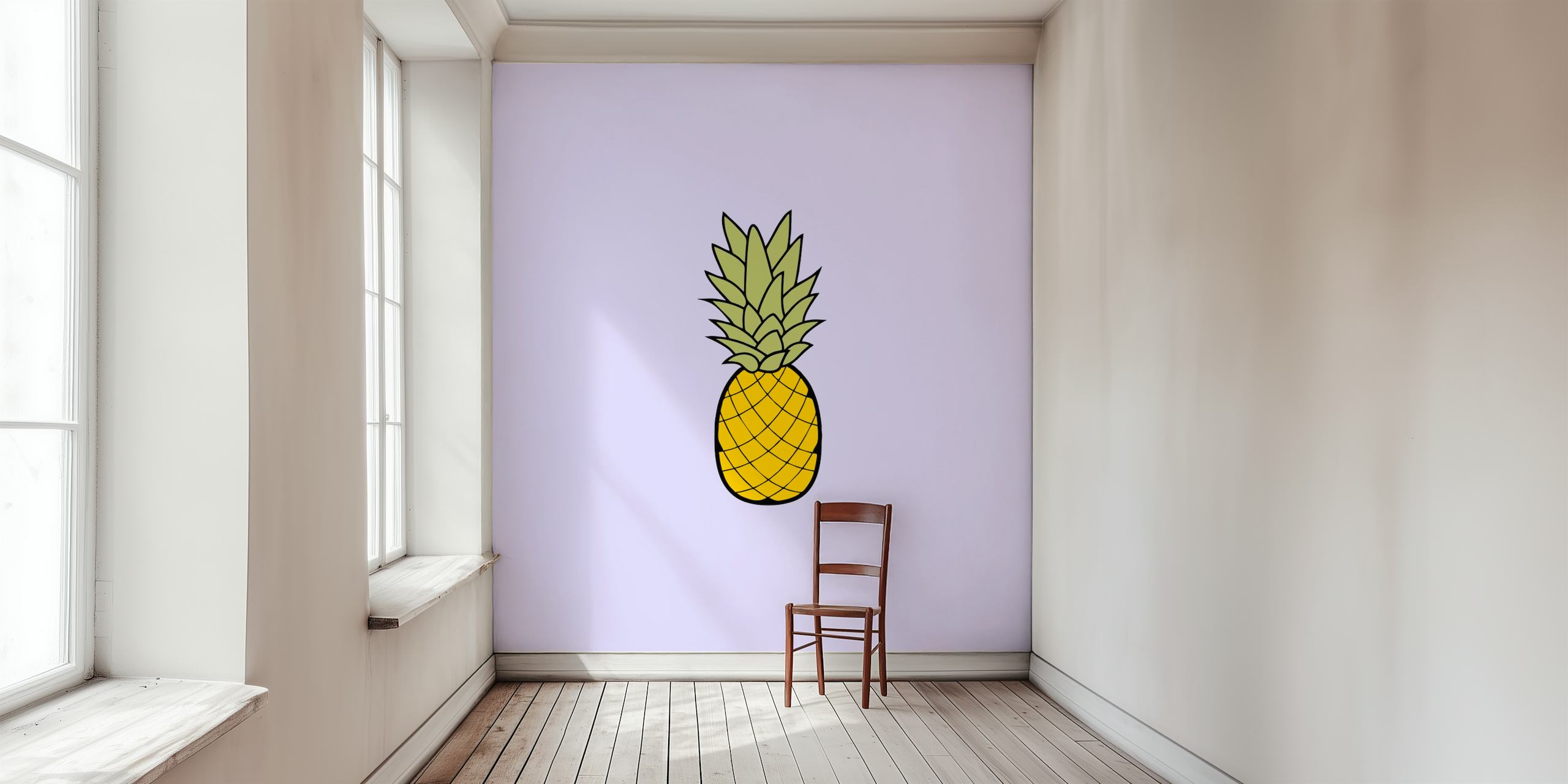 Pineapple tapet i et børneværelse