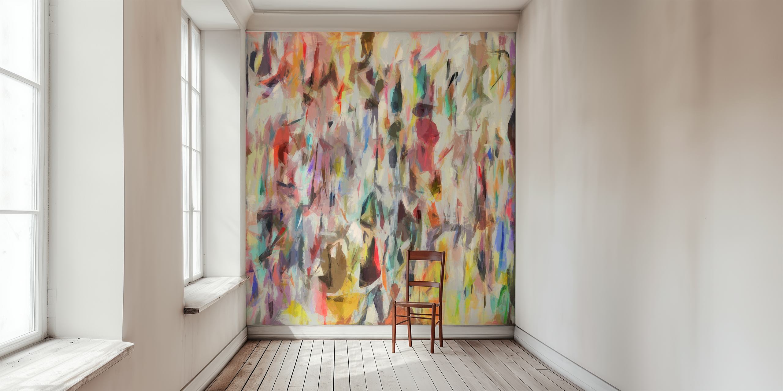 Colorful wallpaper featuring brushstroke design