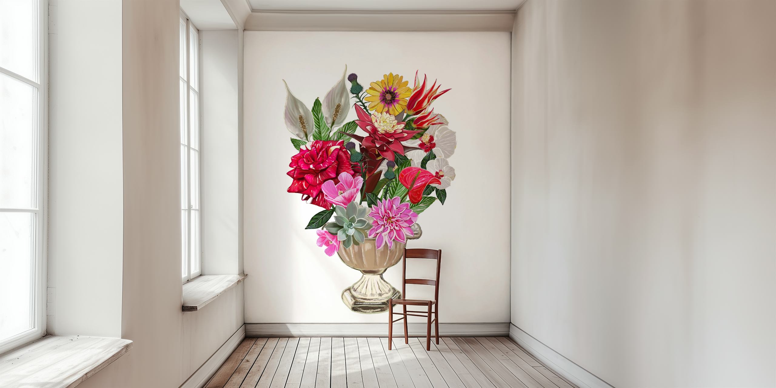 Tapeta Colorful flower bouquet v místnosti