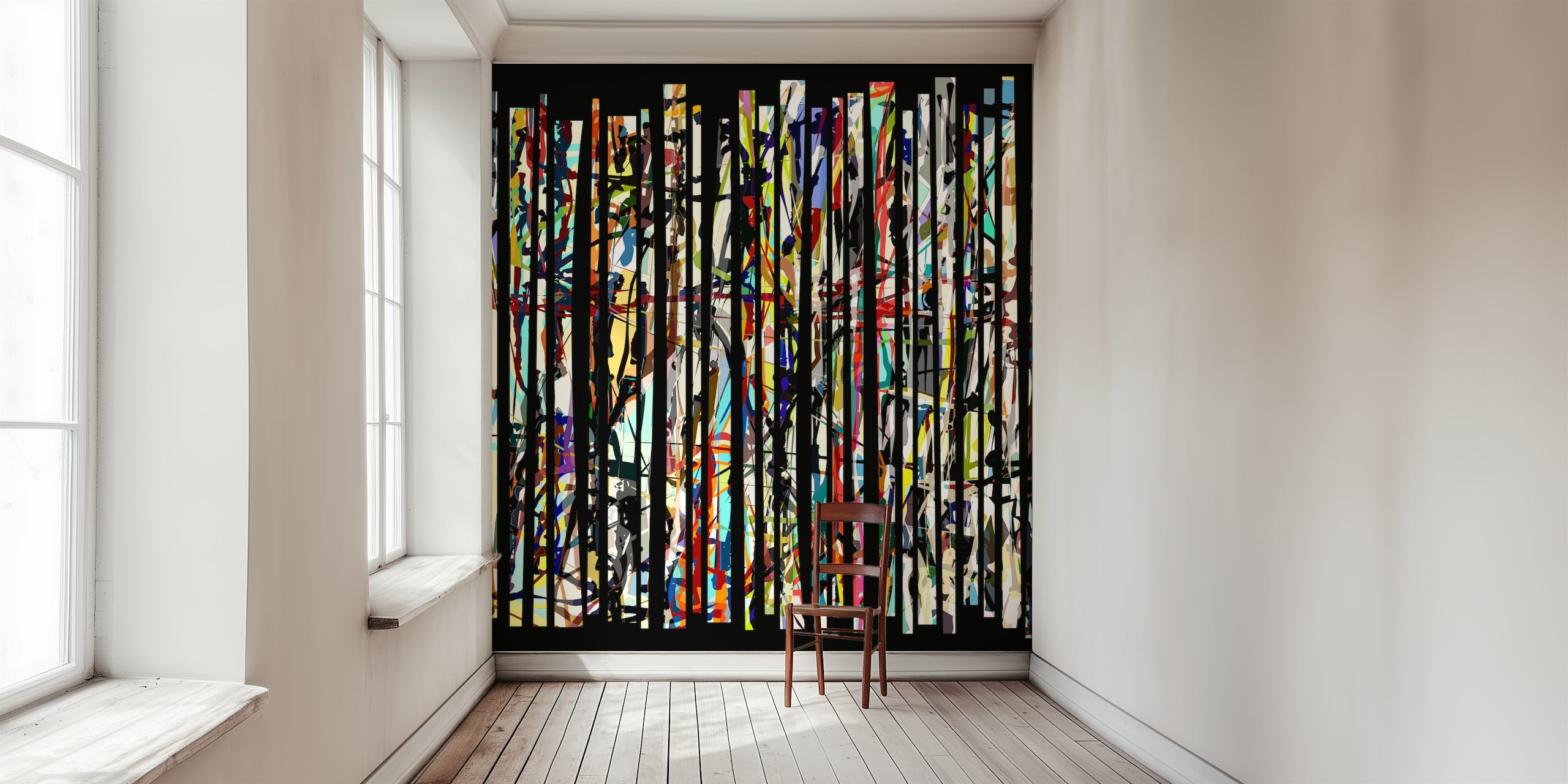 Tapeta Vibrant Paint Rain 3 v pokoji.