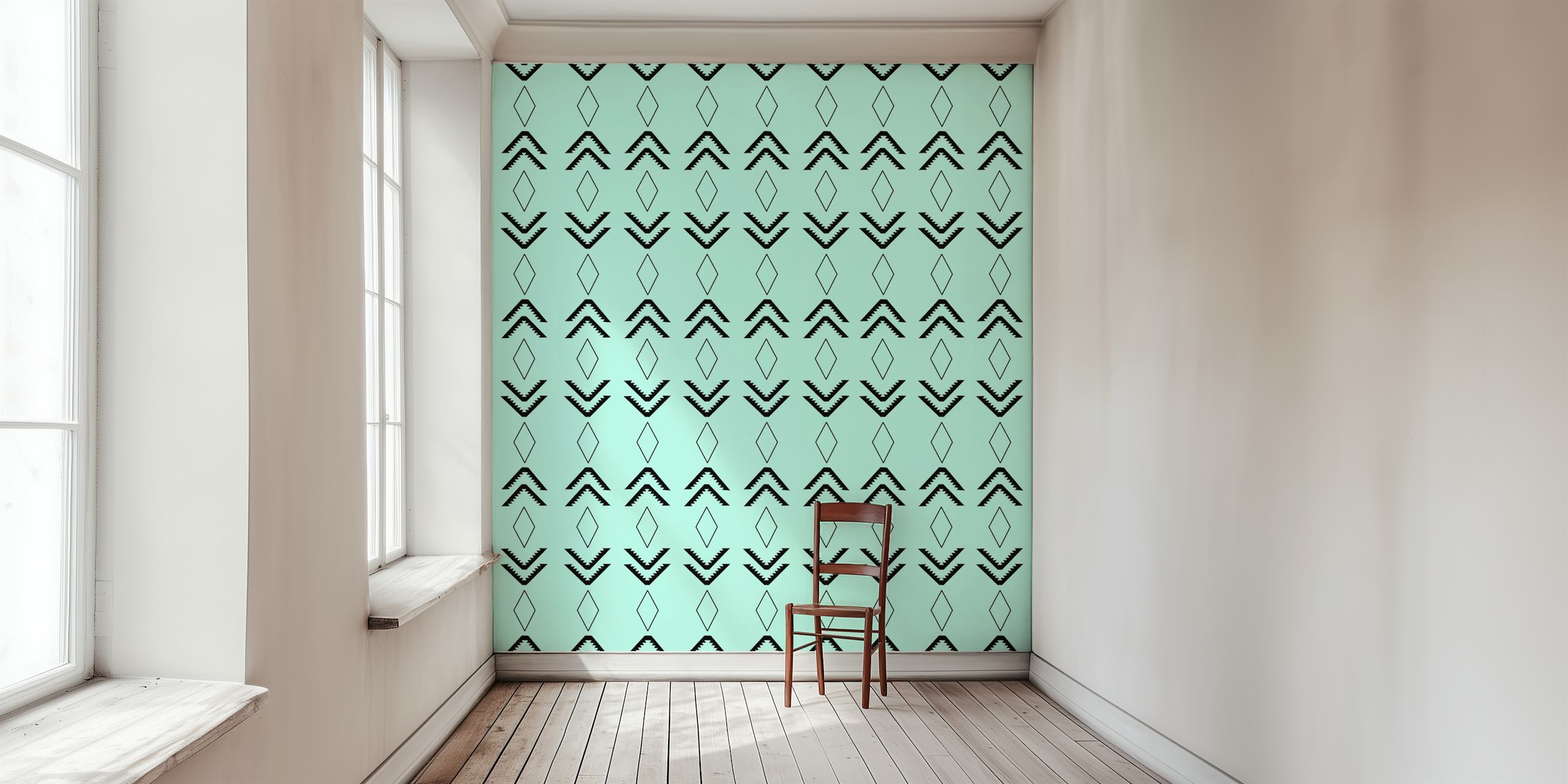 Tribal Pattern Aztec 3 wallpaper in a room