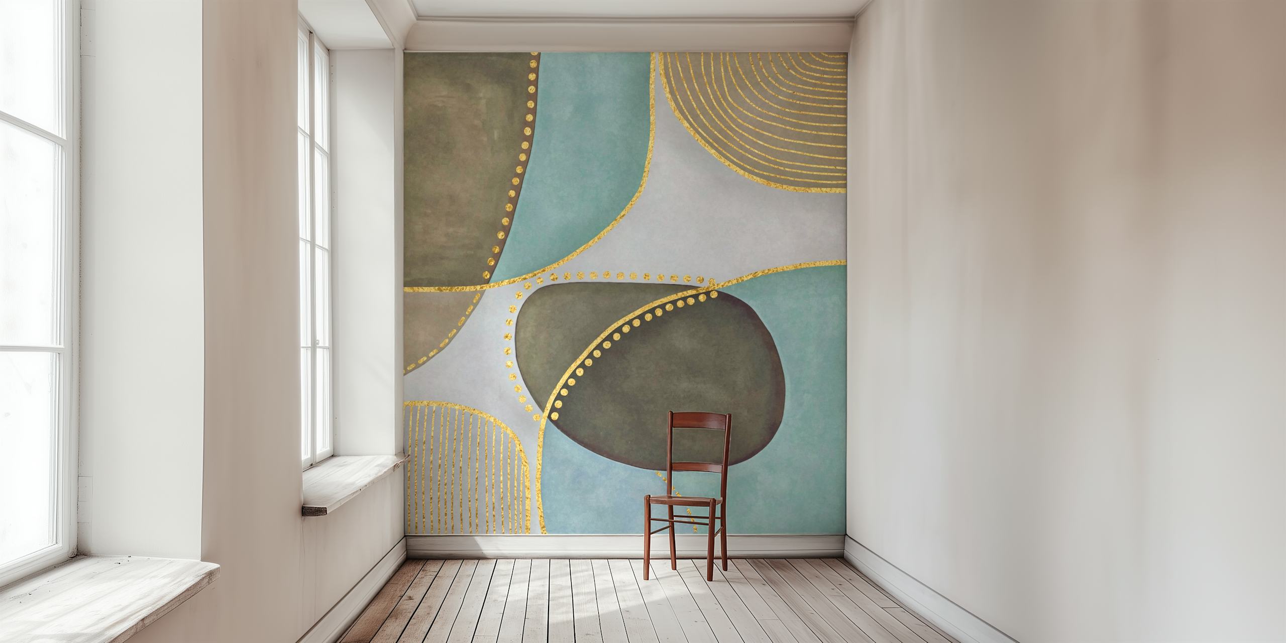 Design della carta da parati Mid Century in una stanza