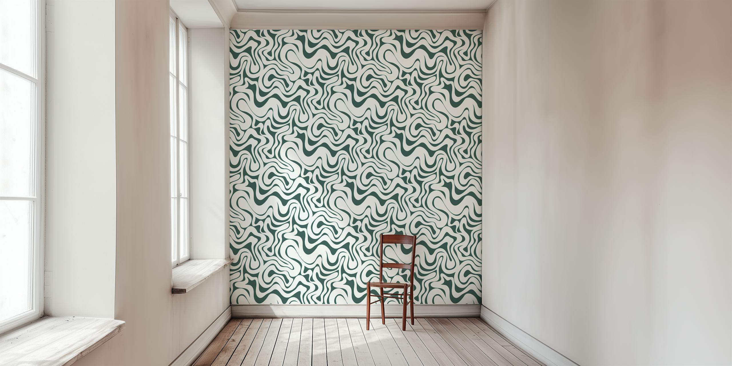 Ethereal Veilings wall mural with abstract, flowing patterns