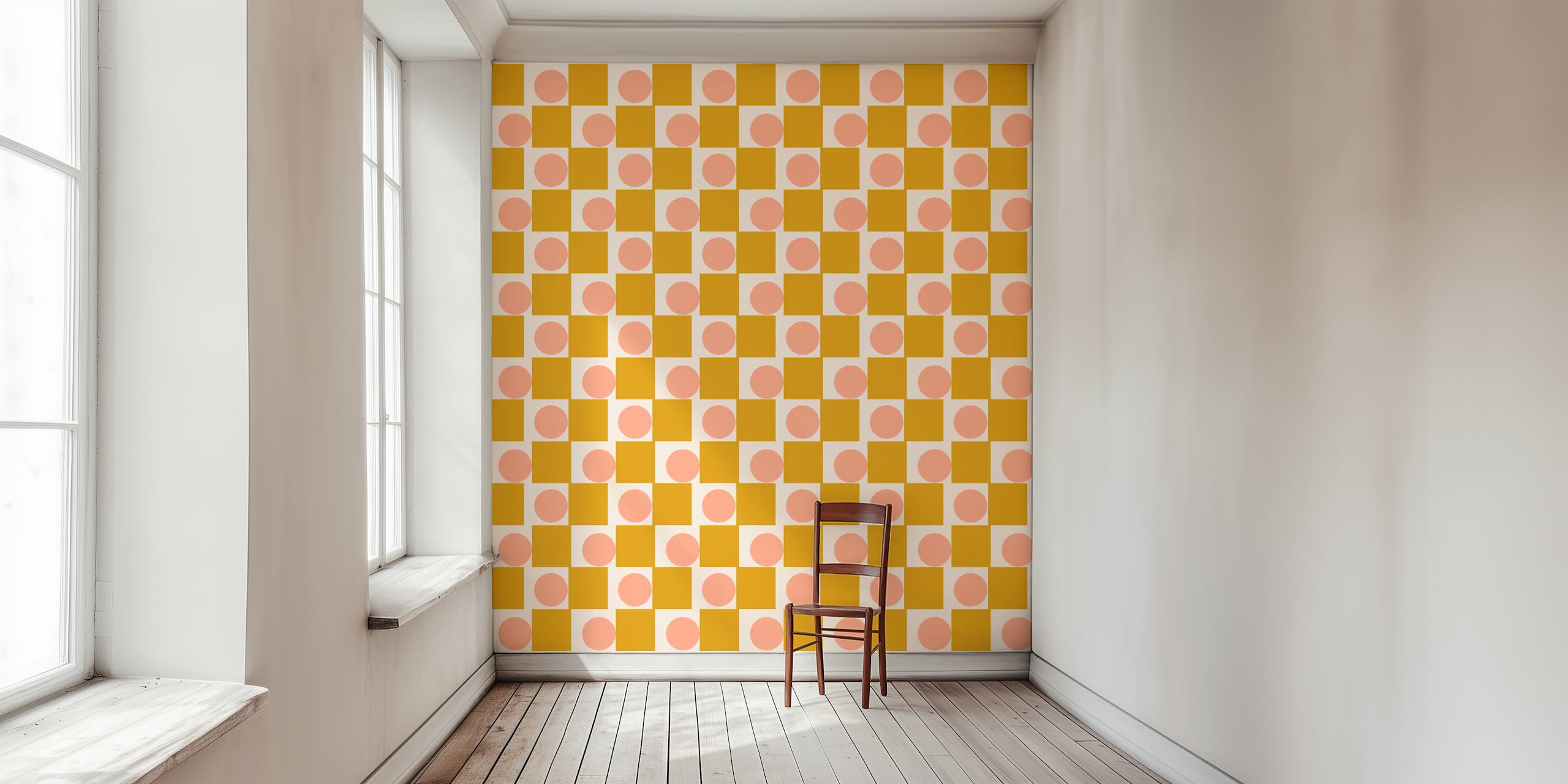 Geometric Shapes in Goldenrod and Blush Pink