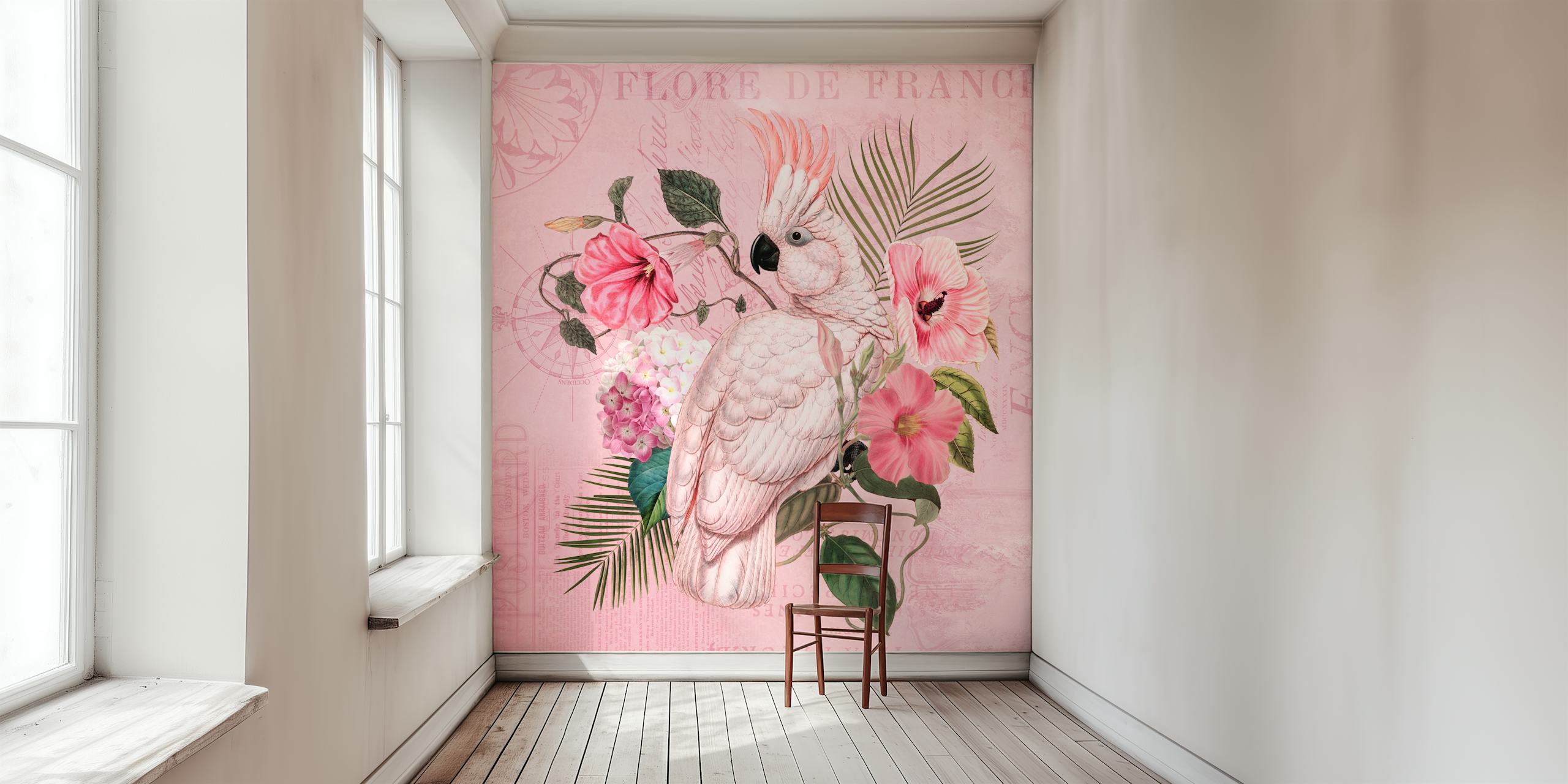 Cockatoo Vintage Nostalgia Pink tapet i et rum