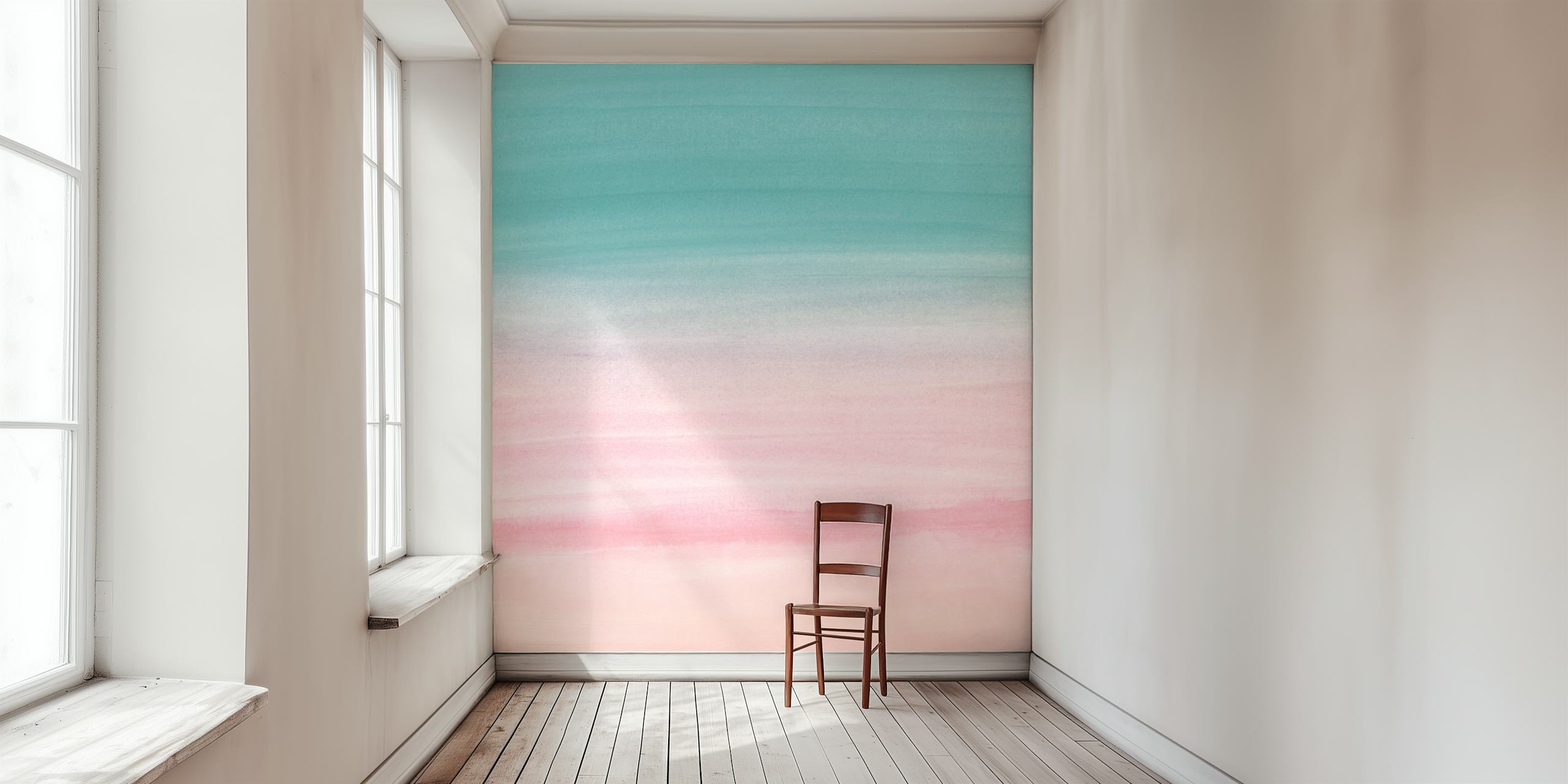 Watercolor abstract wallpaper in a room