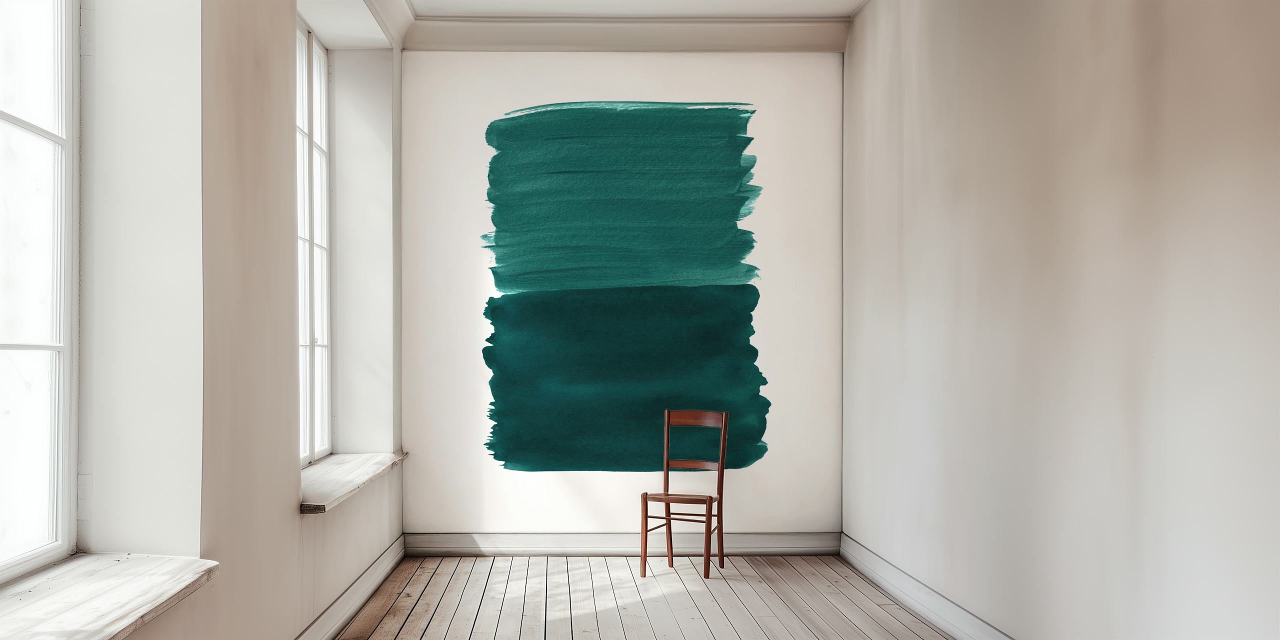 Papel tapiz Emerald Abstract Minimalism 3 en una habitación