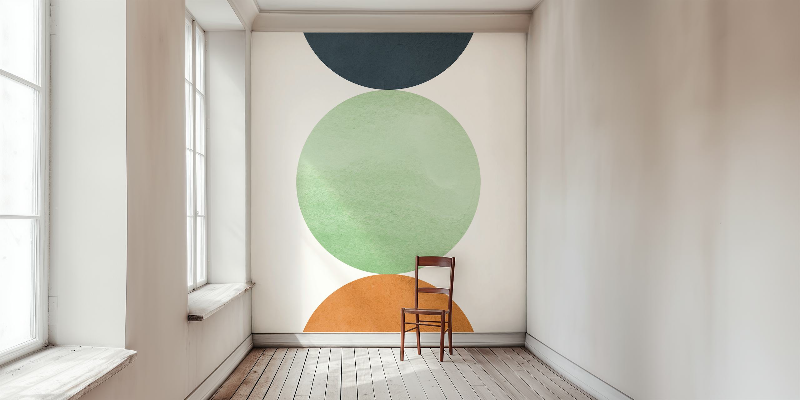 Wallpaper Colored circles esposto in una stanza