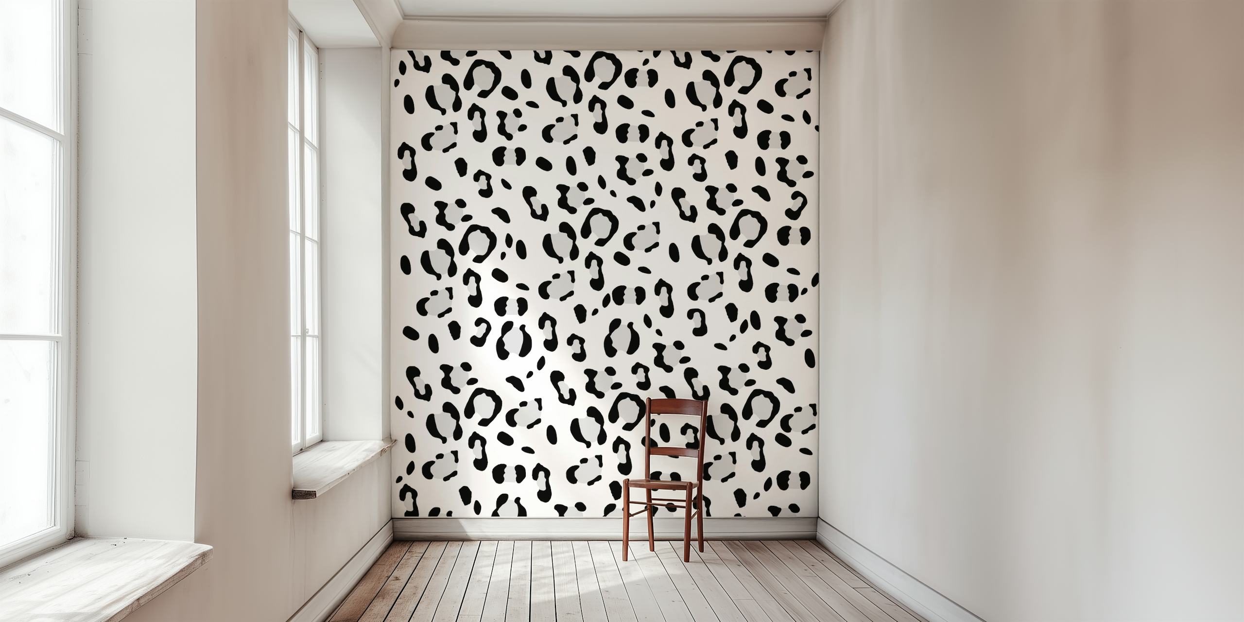 Leopard print pattern wall mural for modern and sophisticated interior decoration