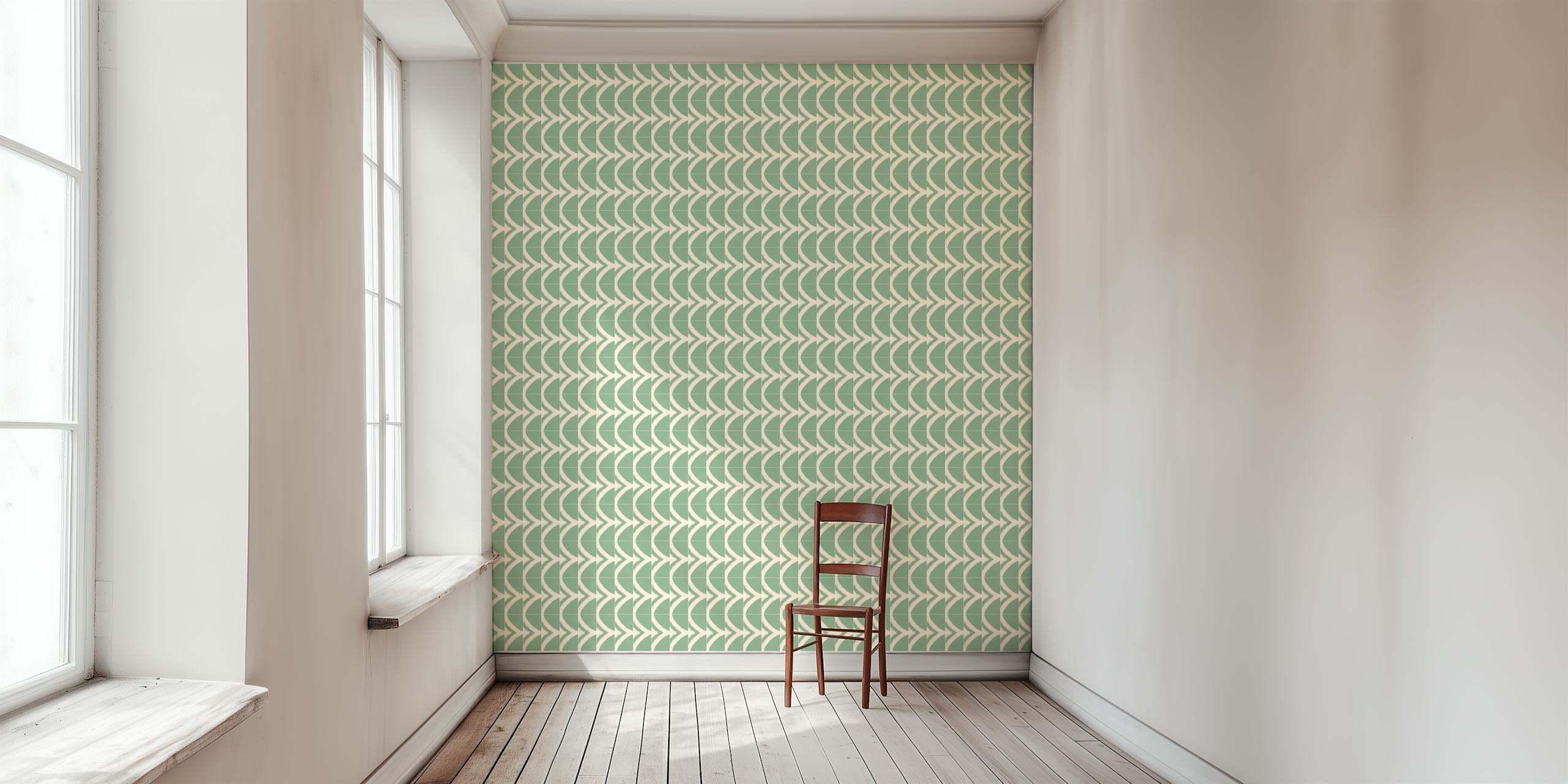 Rustic Chios Scallop Tiles -tapetti huoneessa