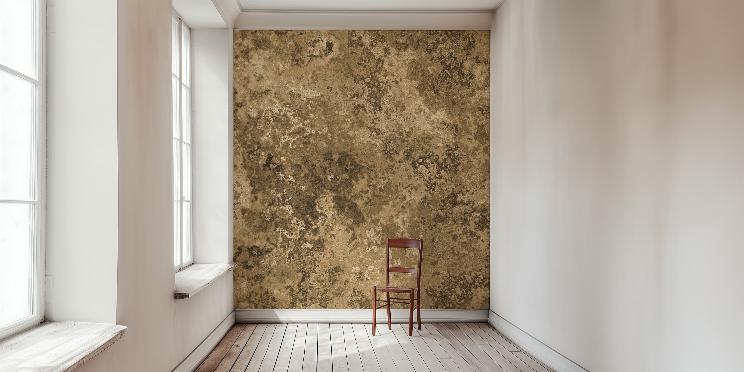 Earthy sepia brown moss texture wall mural