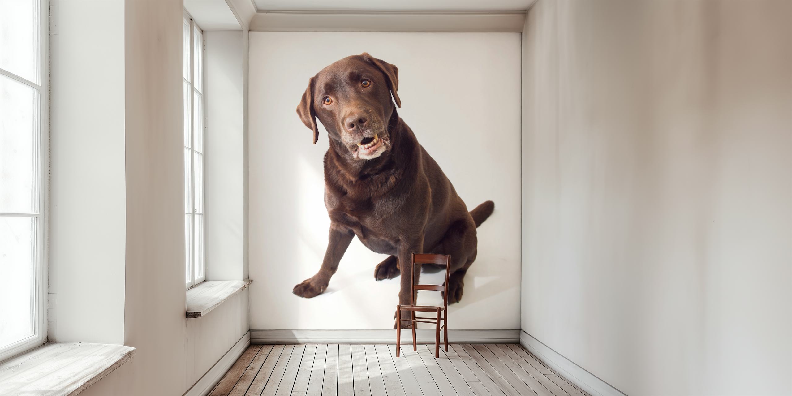 Tapeta Brown Labrador w domowym otoczeniu