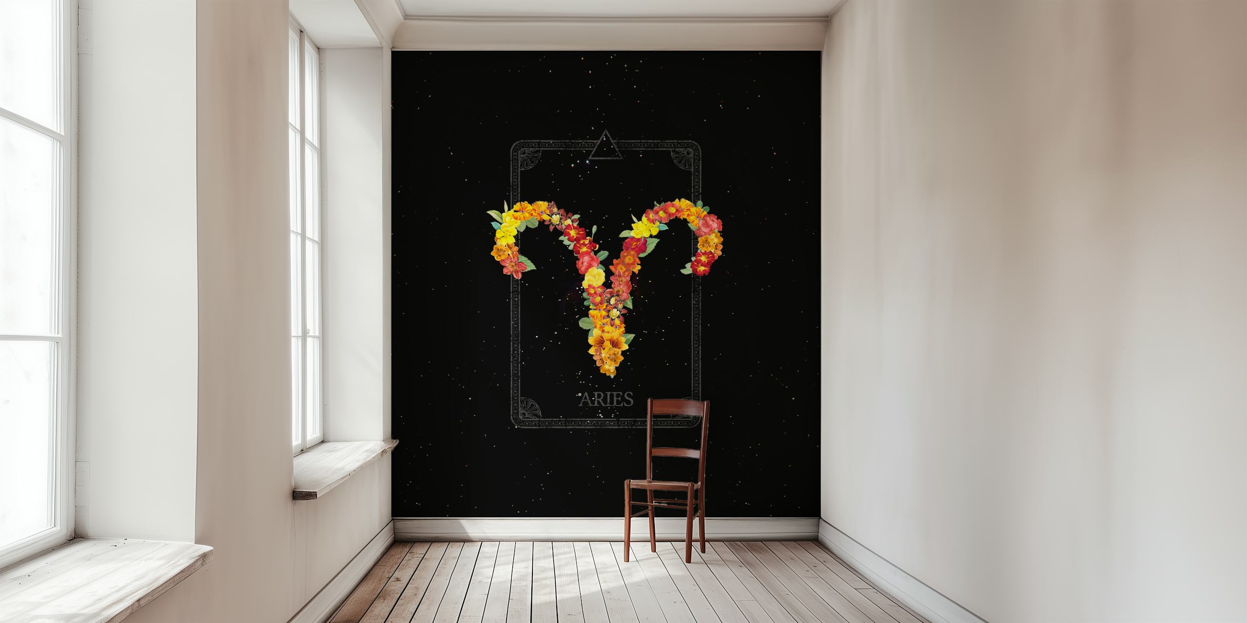 Floral Zodiac Sign Aries wallpaper design
