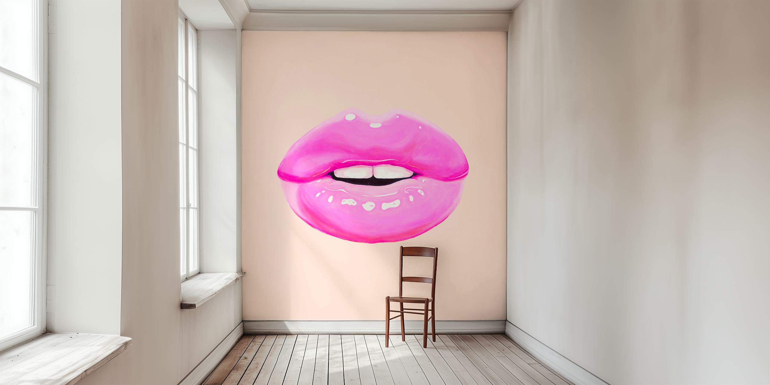 Pink lips tapetdesign i et rum