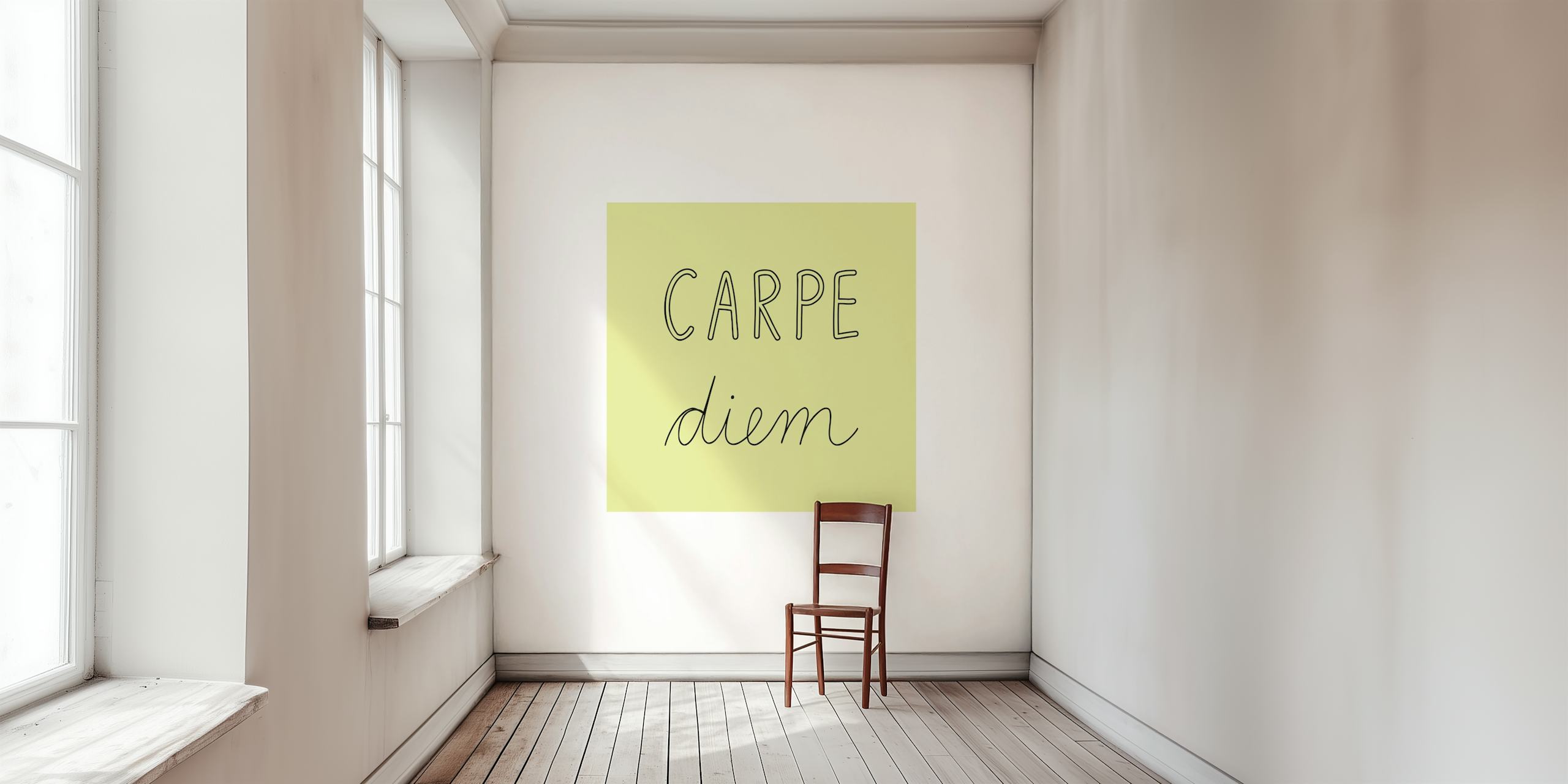 Carpe Diem memo light green tapet i et rom
