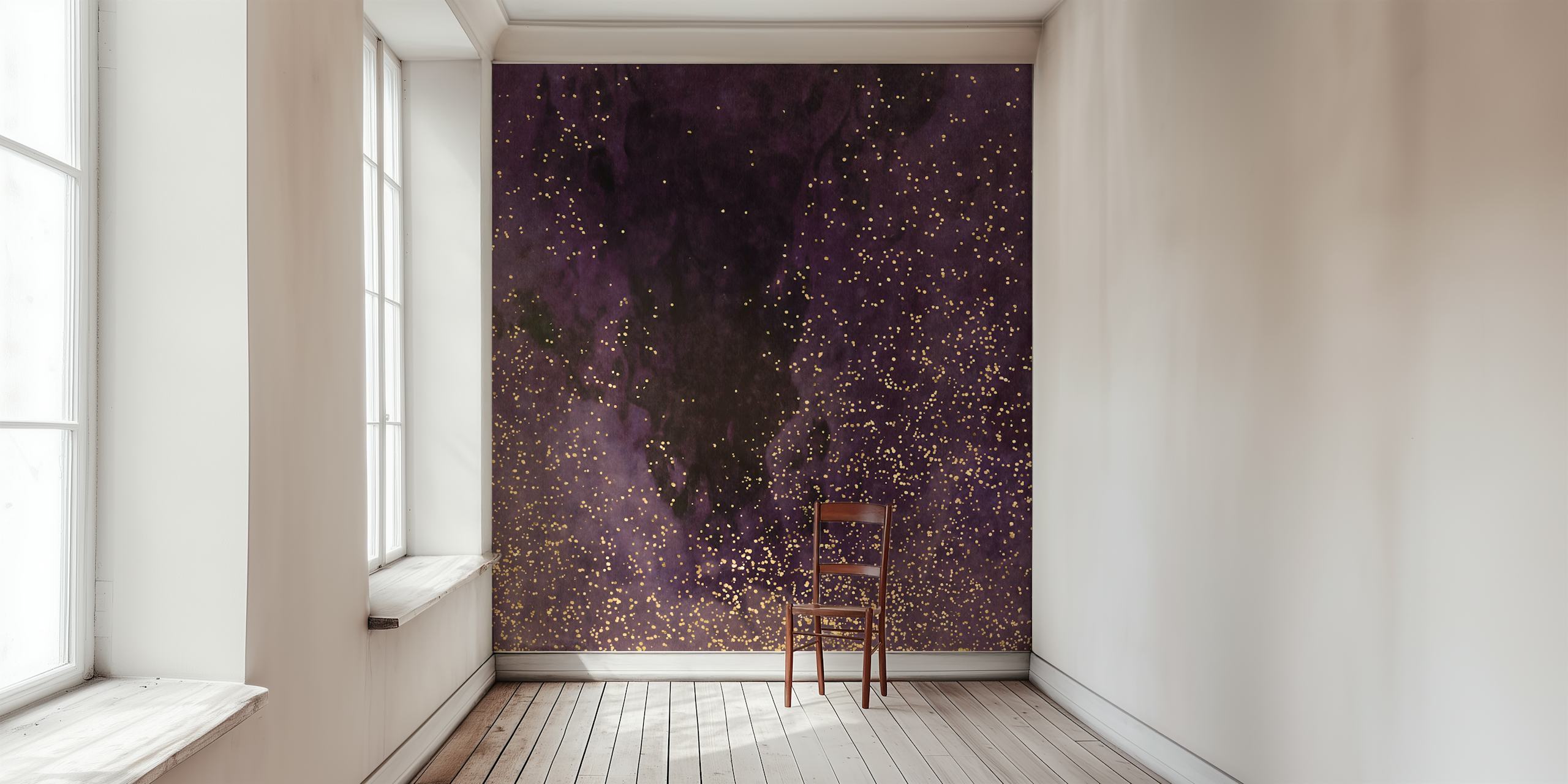 Aubergine Galaxy tapet vist i et rom