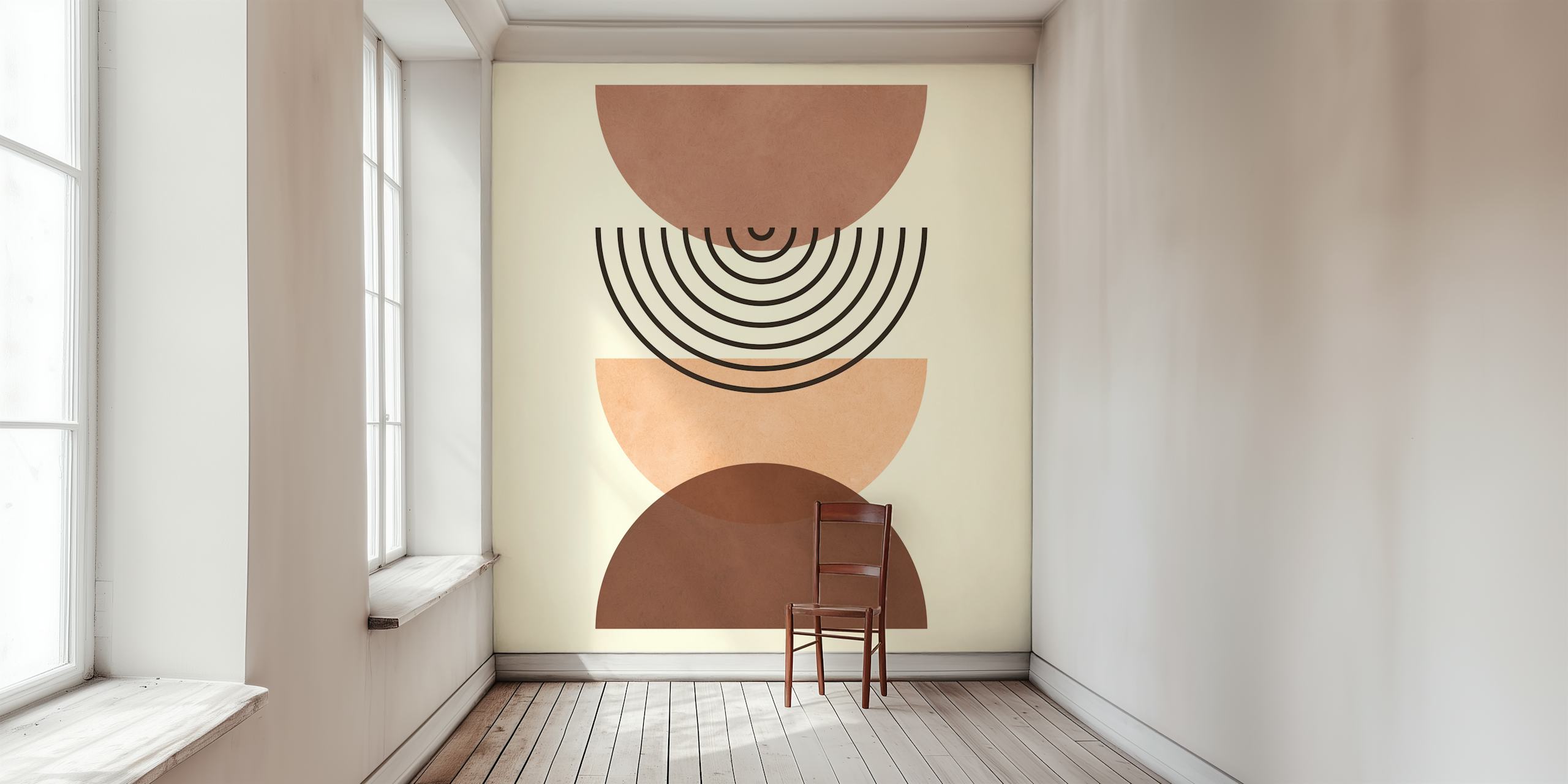 Lines and Circles 87 wallpaper displayed in a room