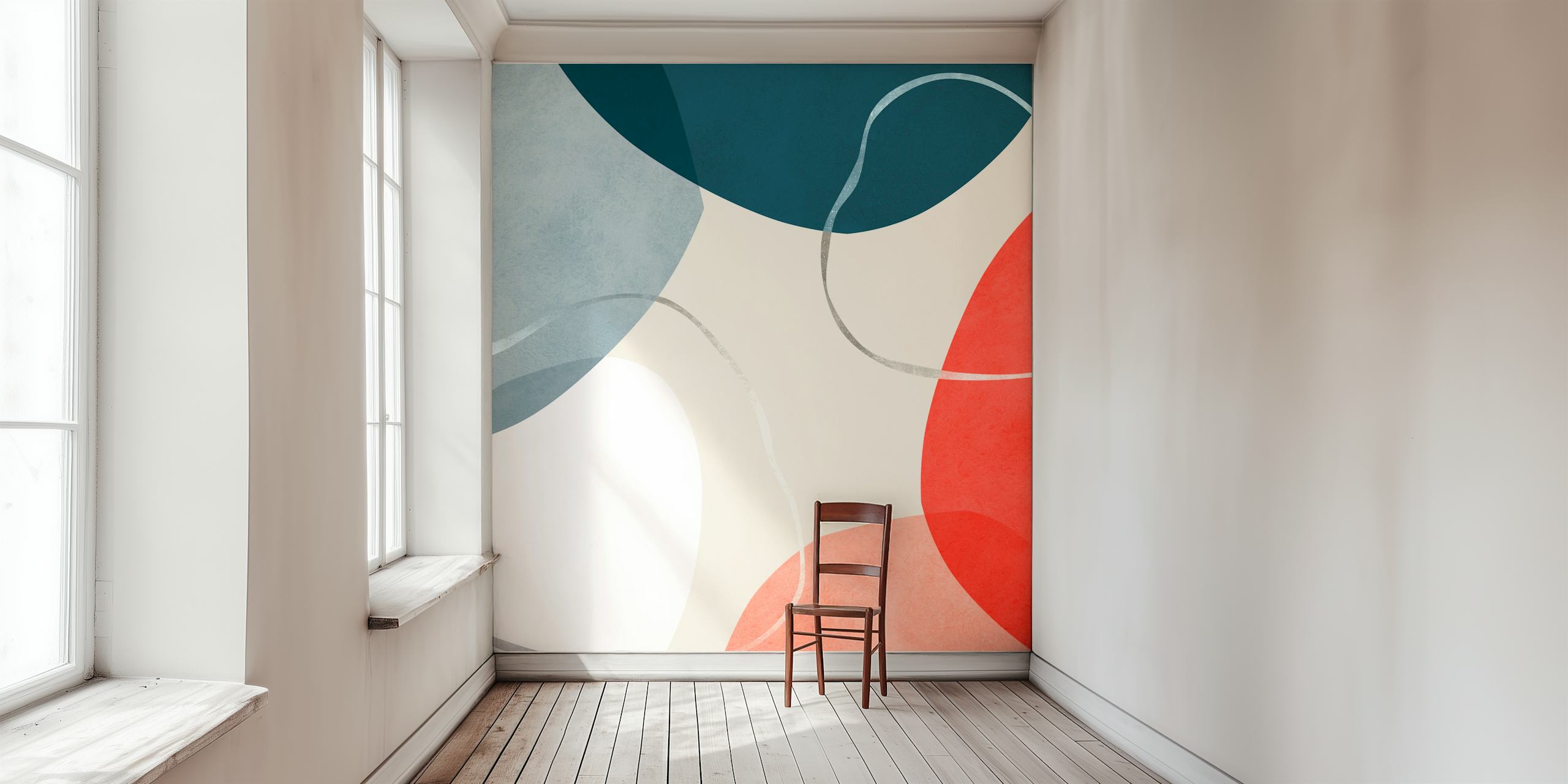 Colorful abstract shapes papel de parede em um quarto