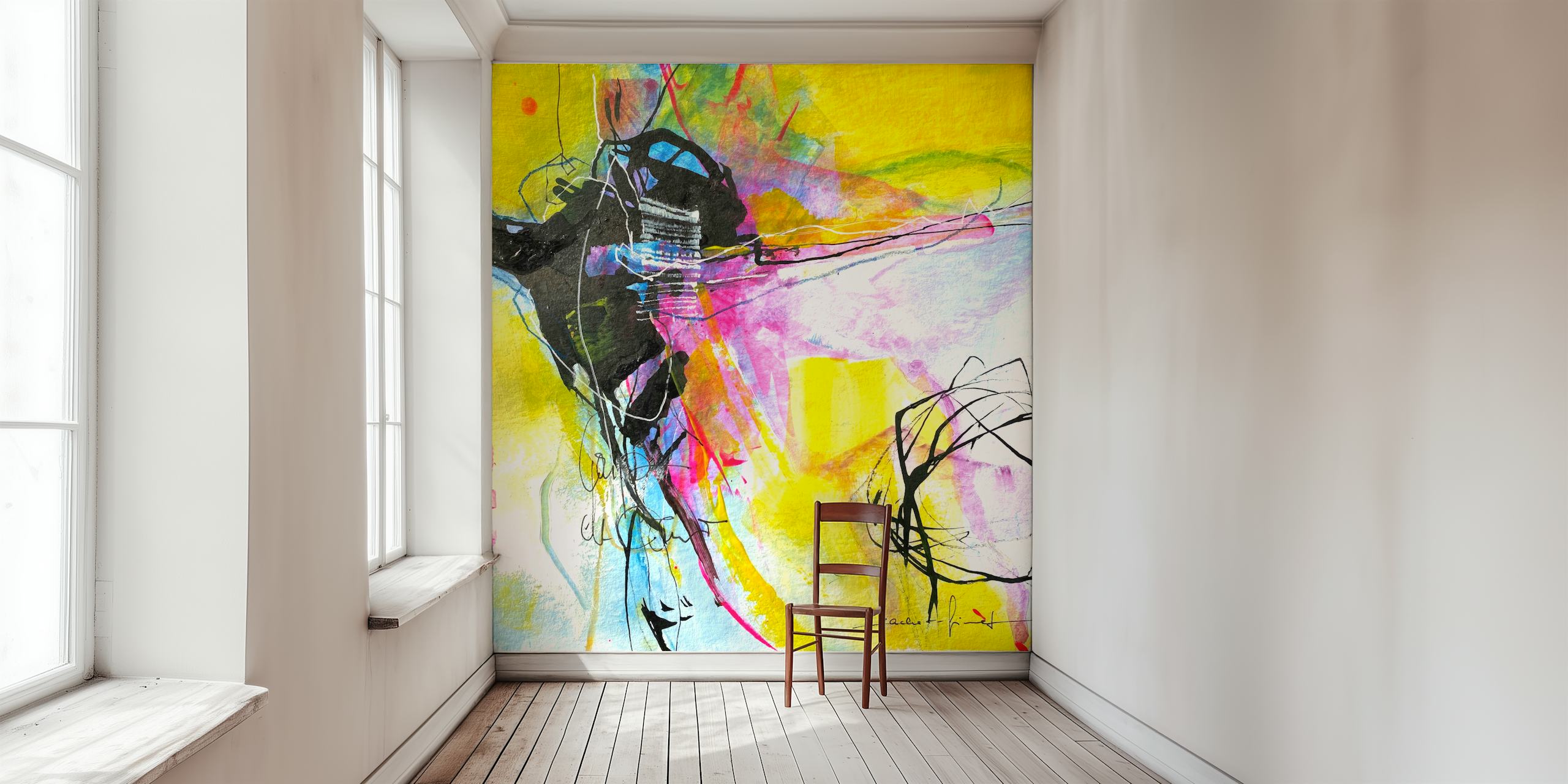 Coupdecoeur Abstract Painting wallpaper in a room
