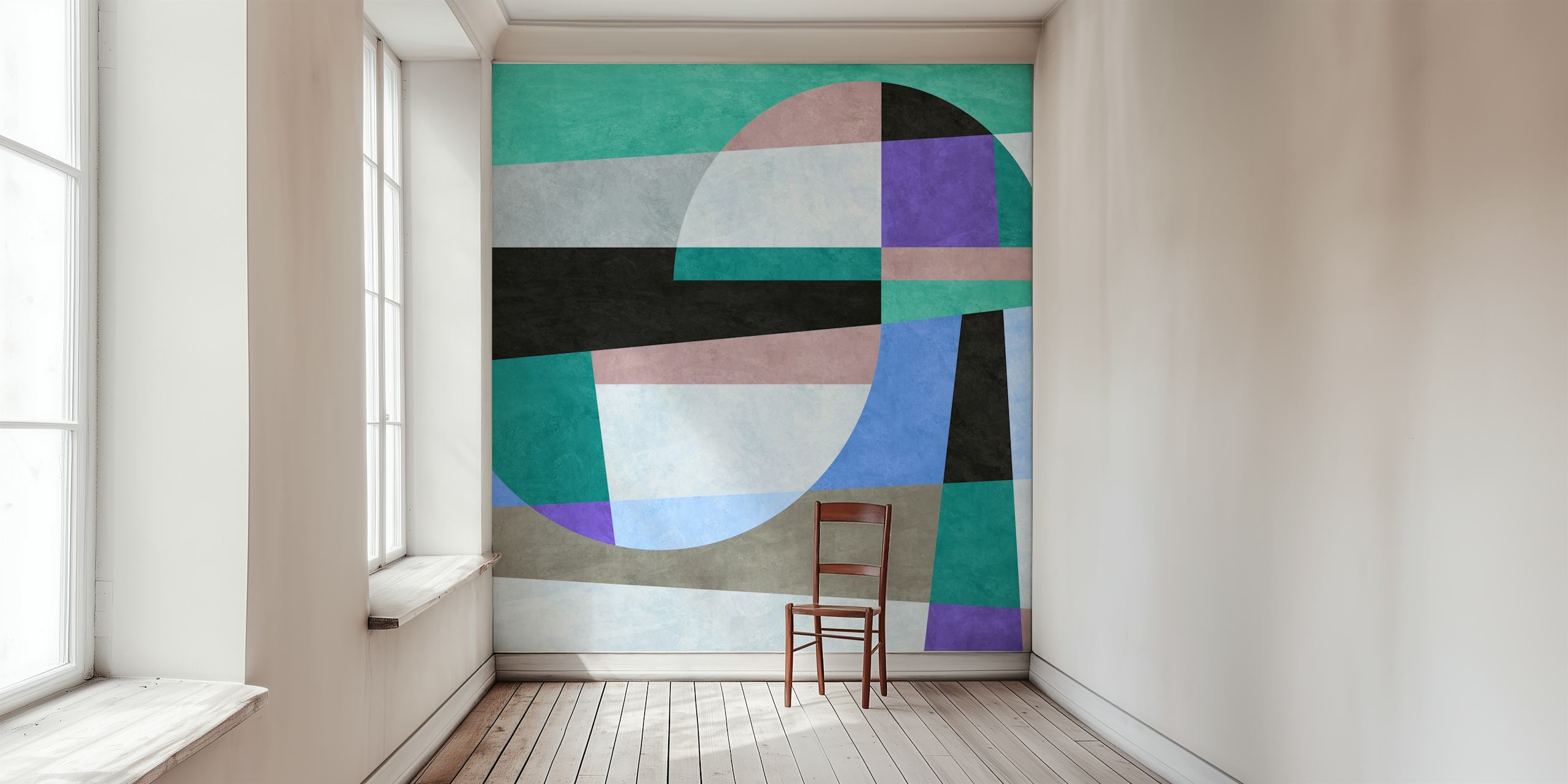 Abstract colors wallpaper in a room