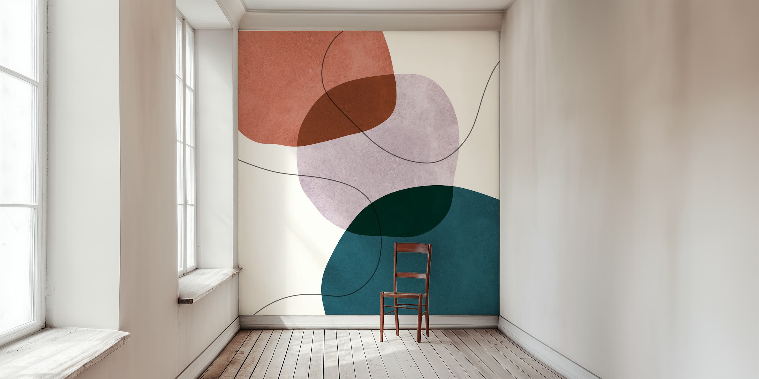 Ταπετσαρία Boho shapes 24 σε ρύθμιση δωματίου