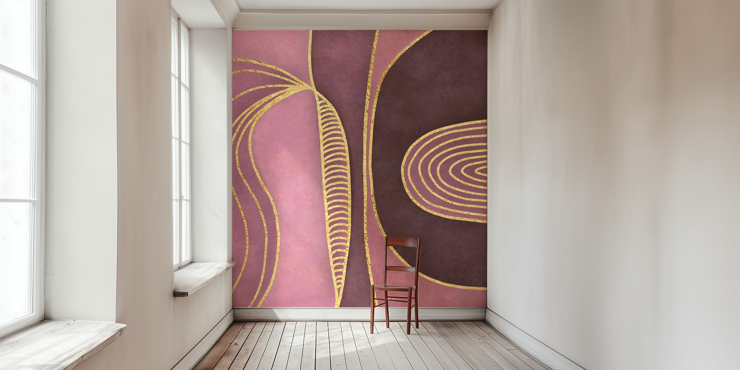 Tapeta Mid century art v stylovém pokoji
