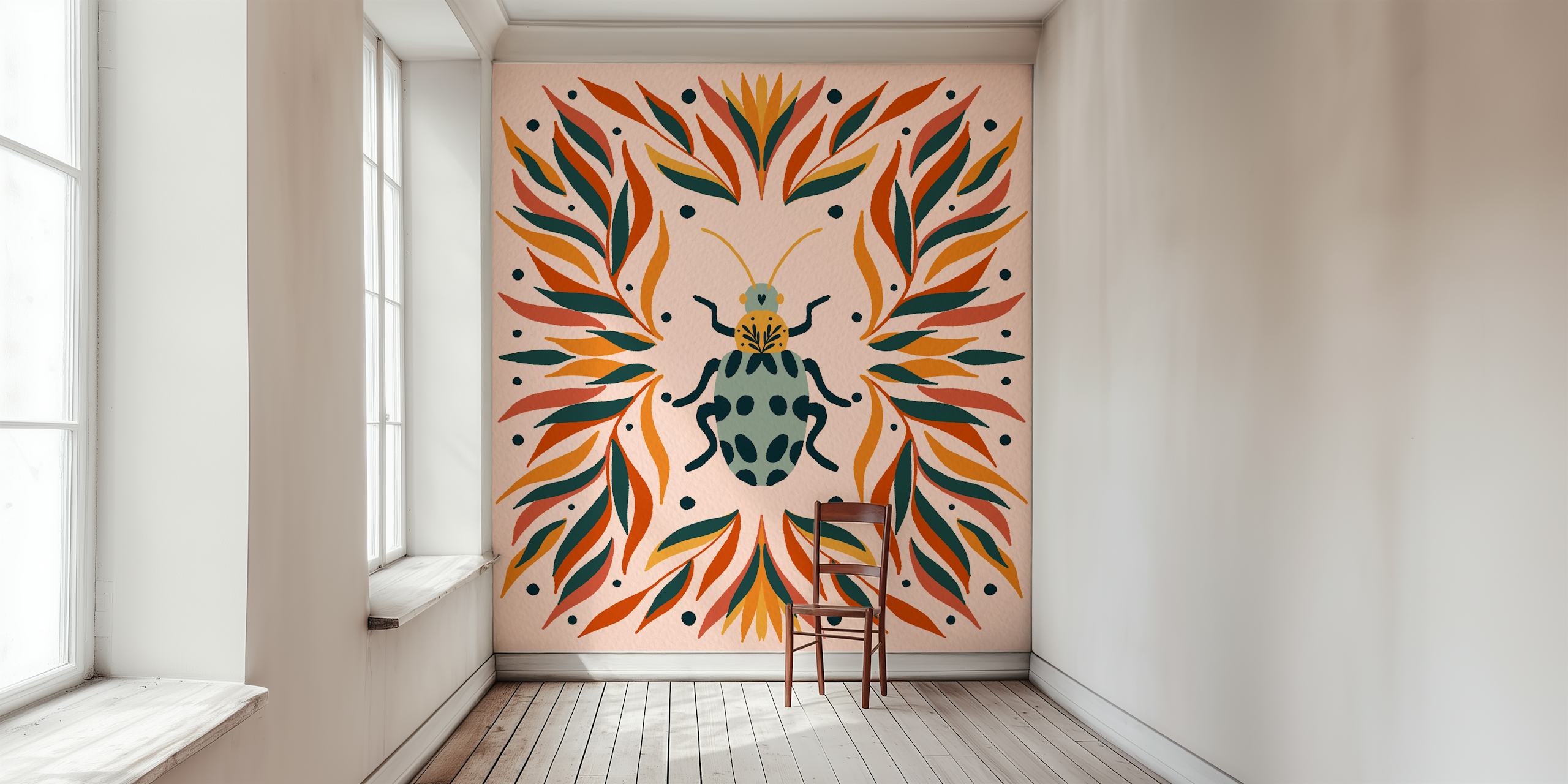 Papel pintado Bug and leaves en una habitación
