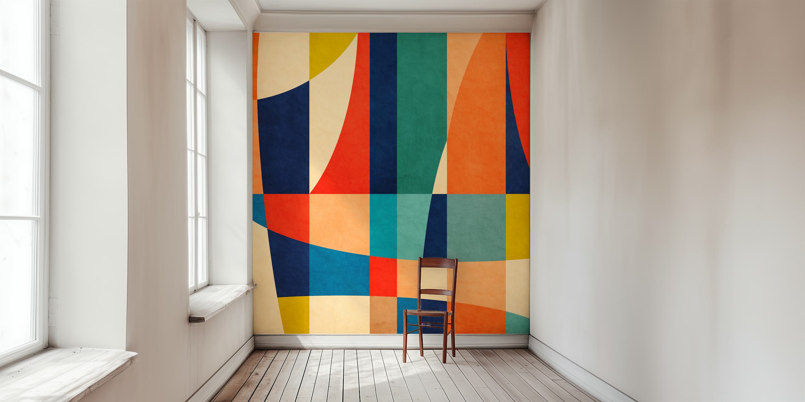 Bunte geometrische Muster Tapete in verschiedenen Farben