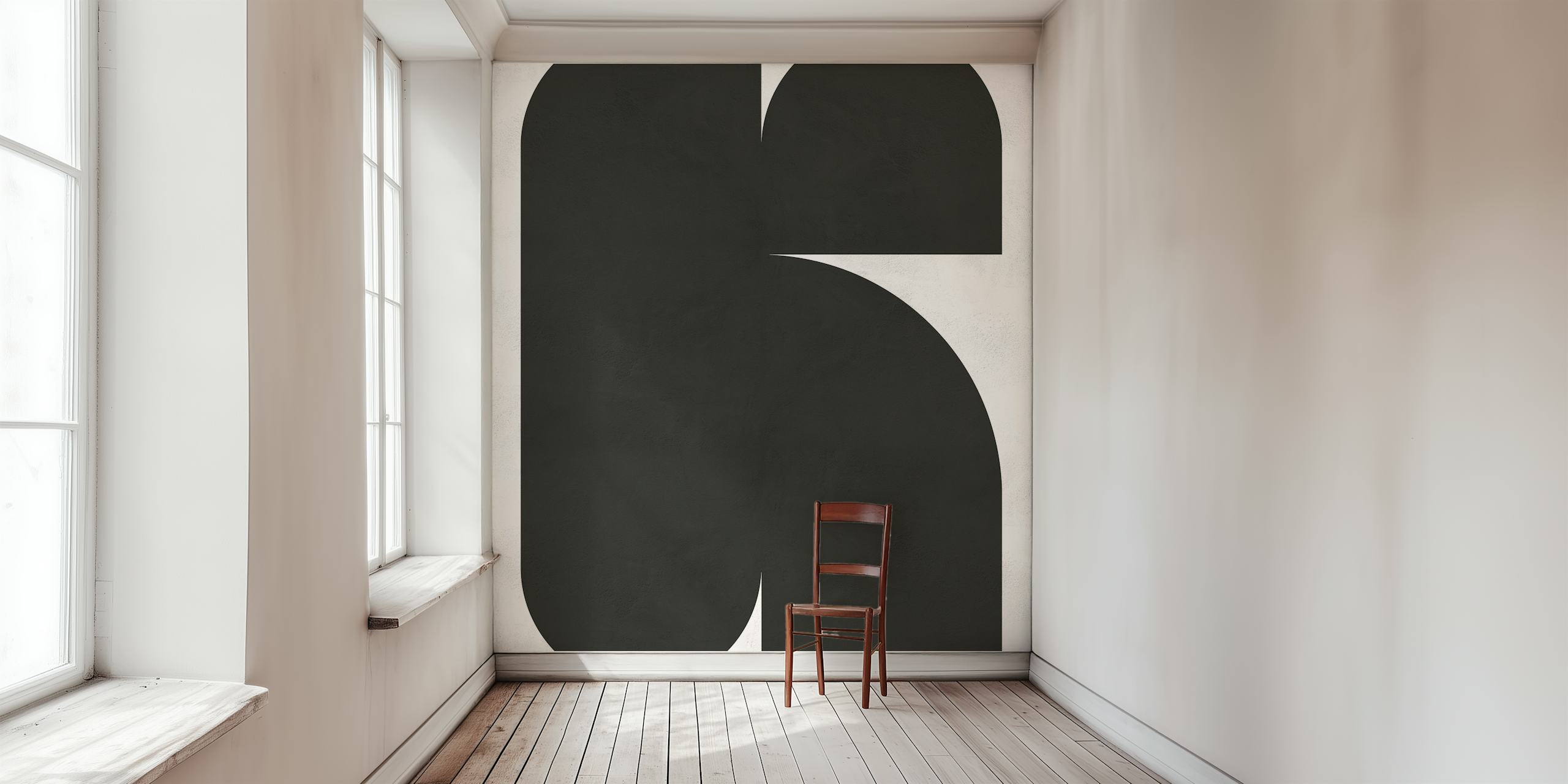 Black and white geometric shapes wallpaper