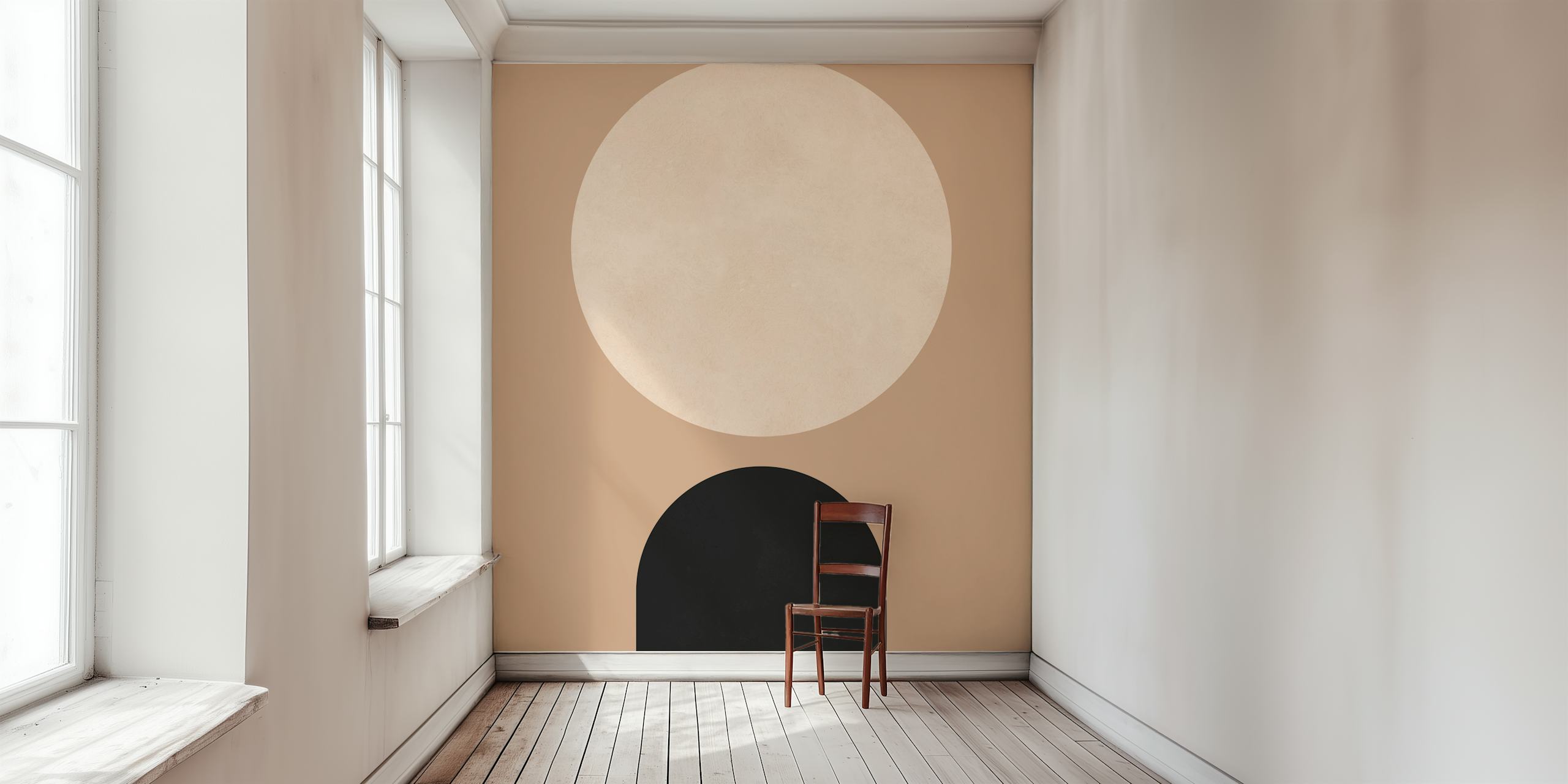 Minimalism with circle 5 wallpaper in a room