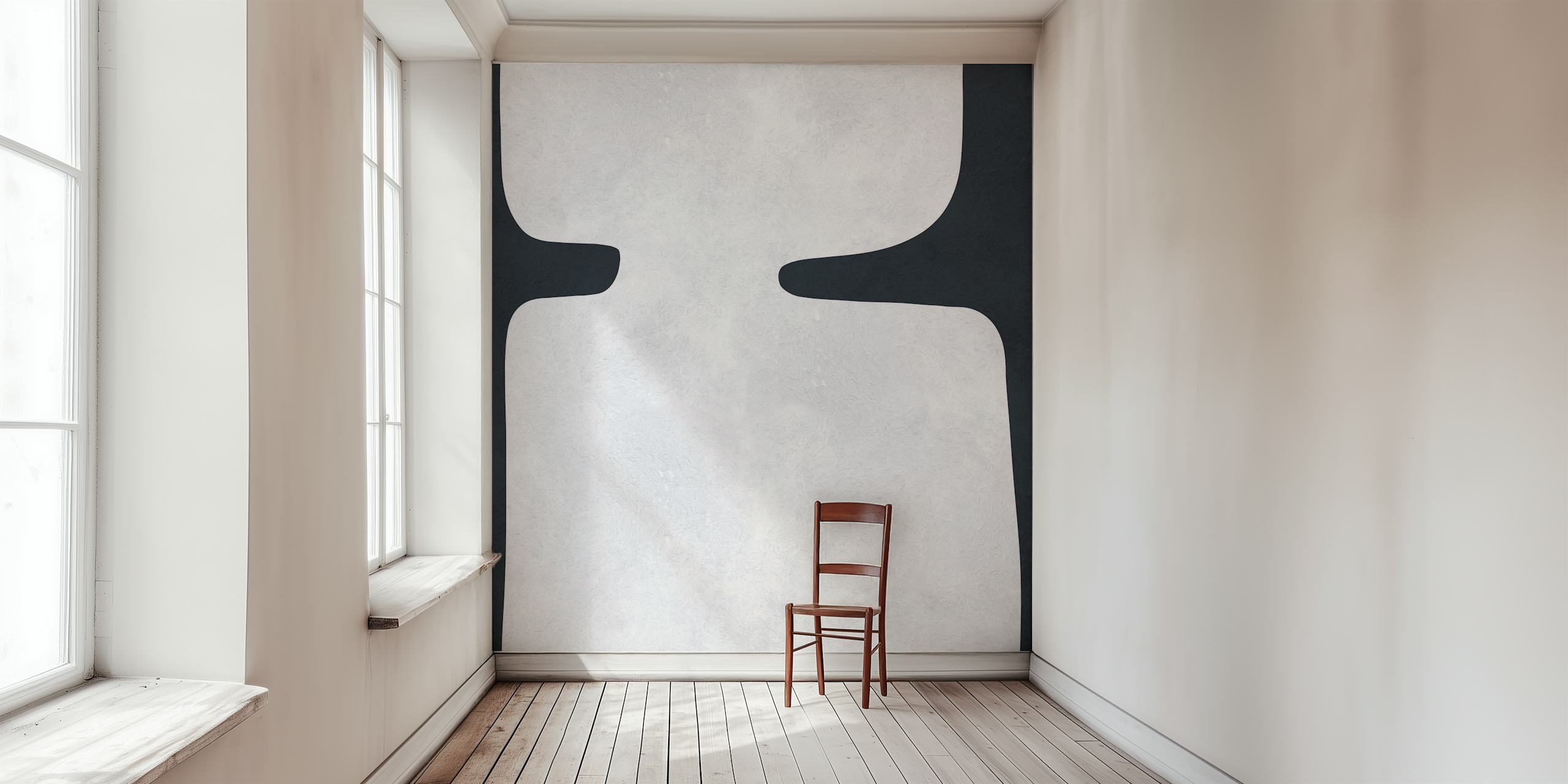 Papel de parede Black and white shapes em um quarto